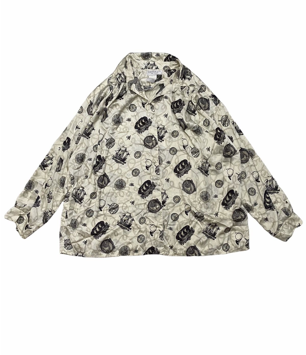 Givenchy 1990s button up full print rope sailing Size L / US 10 / IT 46 - 1 Thumbnail