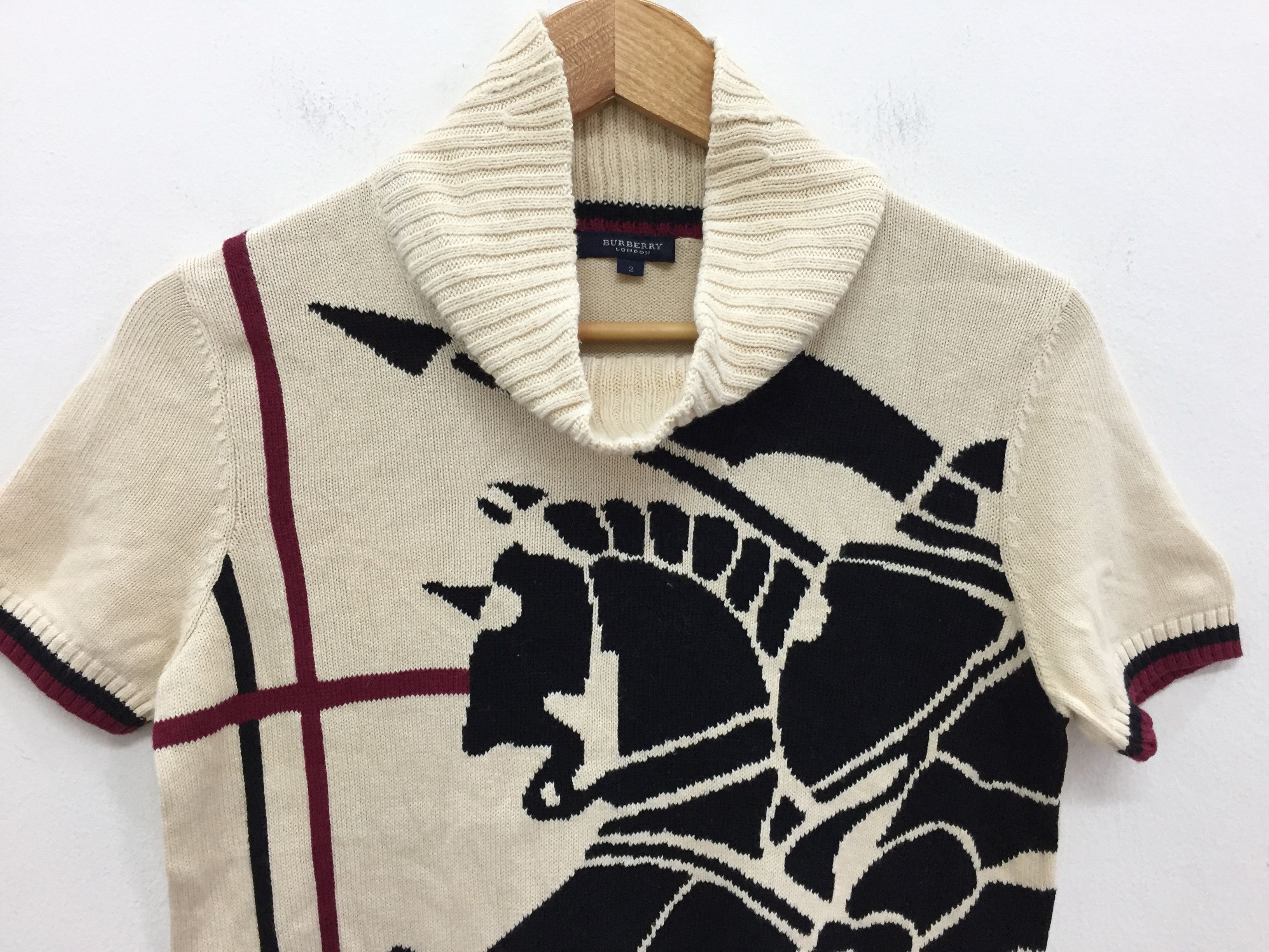 Burberry 🔥Vtg Burberry knit iconic logo made Japan Size S / US 4 / IT 40 - 3 Thumbnail