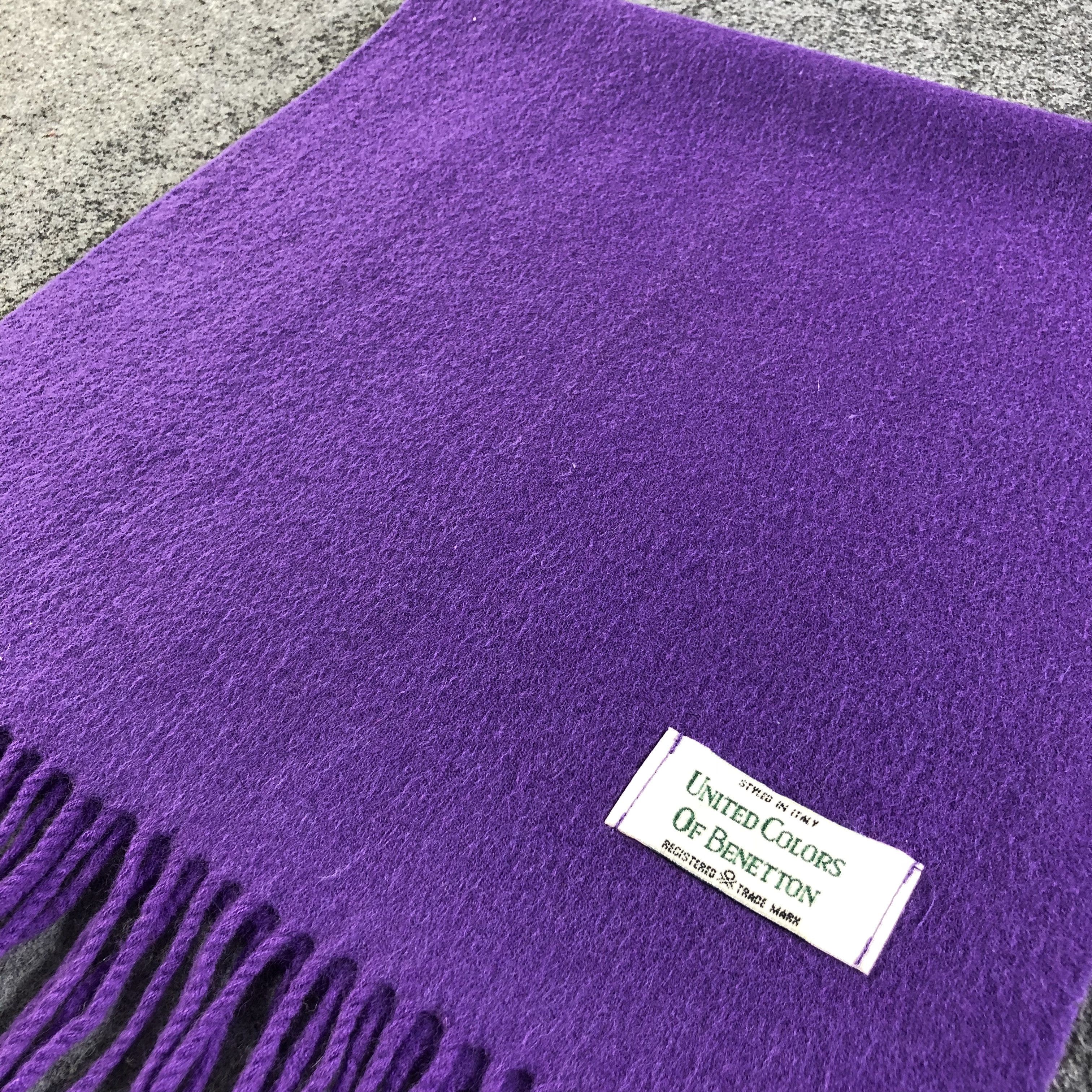 United Colors Of Benetton United Colors of Benetton Purple Wool Scarf Muffler V1260 Size ONE SIZE - 3 Thumbnail