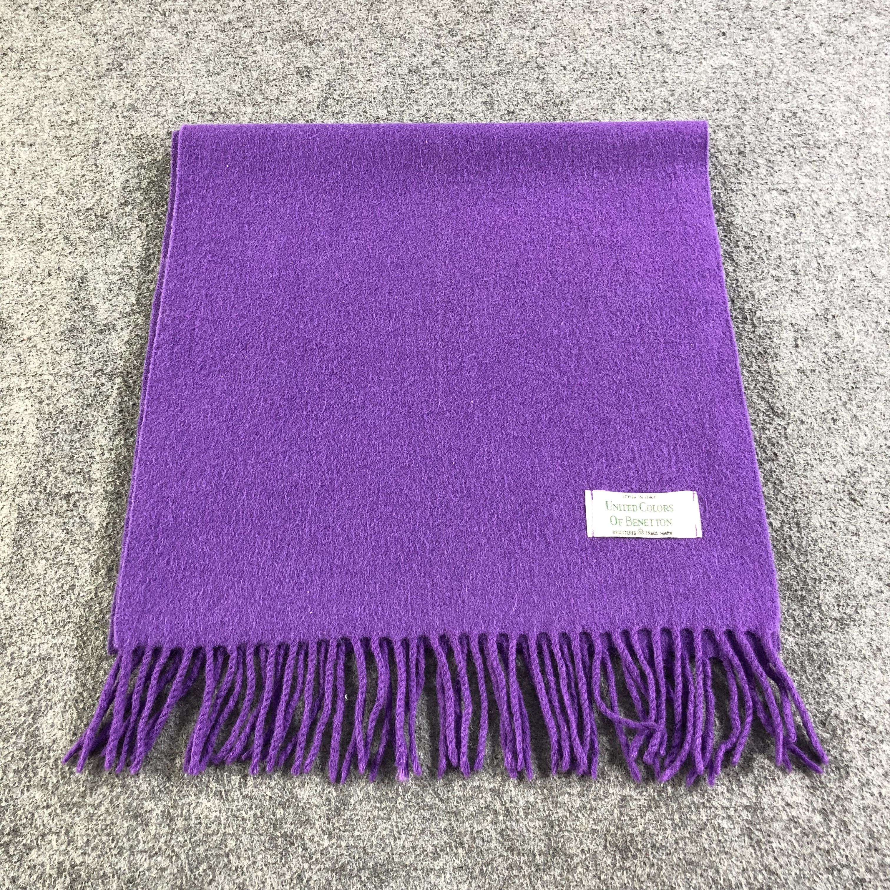 United Colors Of Benetton United Colors of Benetton Purple Wool Scarf Muffler V1260 Size ONE SIZE - 2 Thumbnail