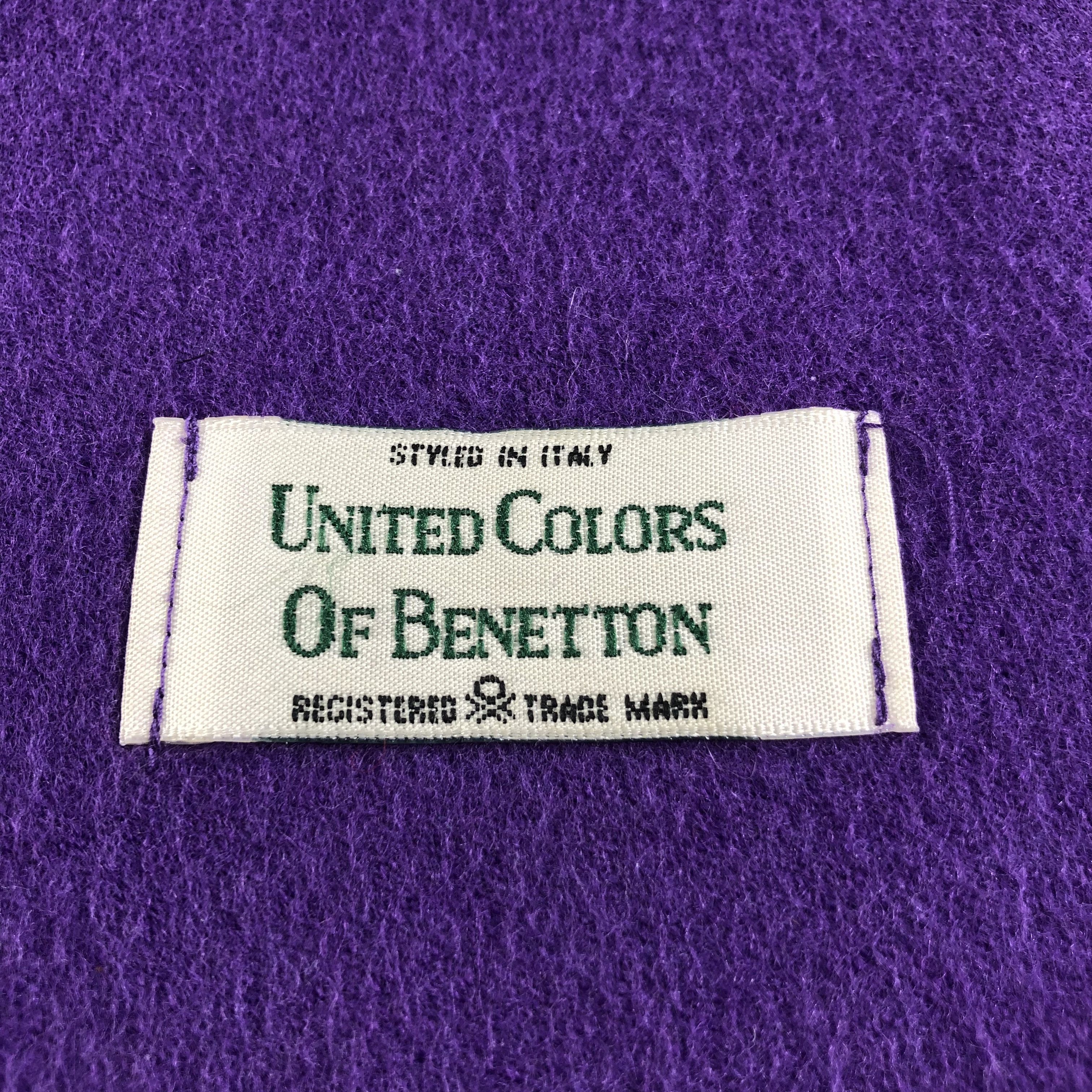 United Colors Of Benetton United Colors of Benetton Purple Wool Scarf Muffler V1260 Size ONE SIZE - 4 Thumbnail