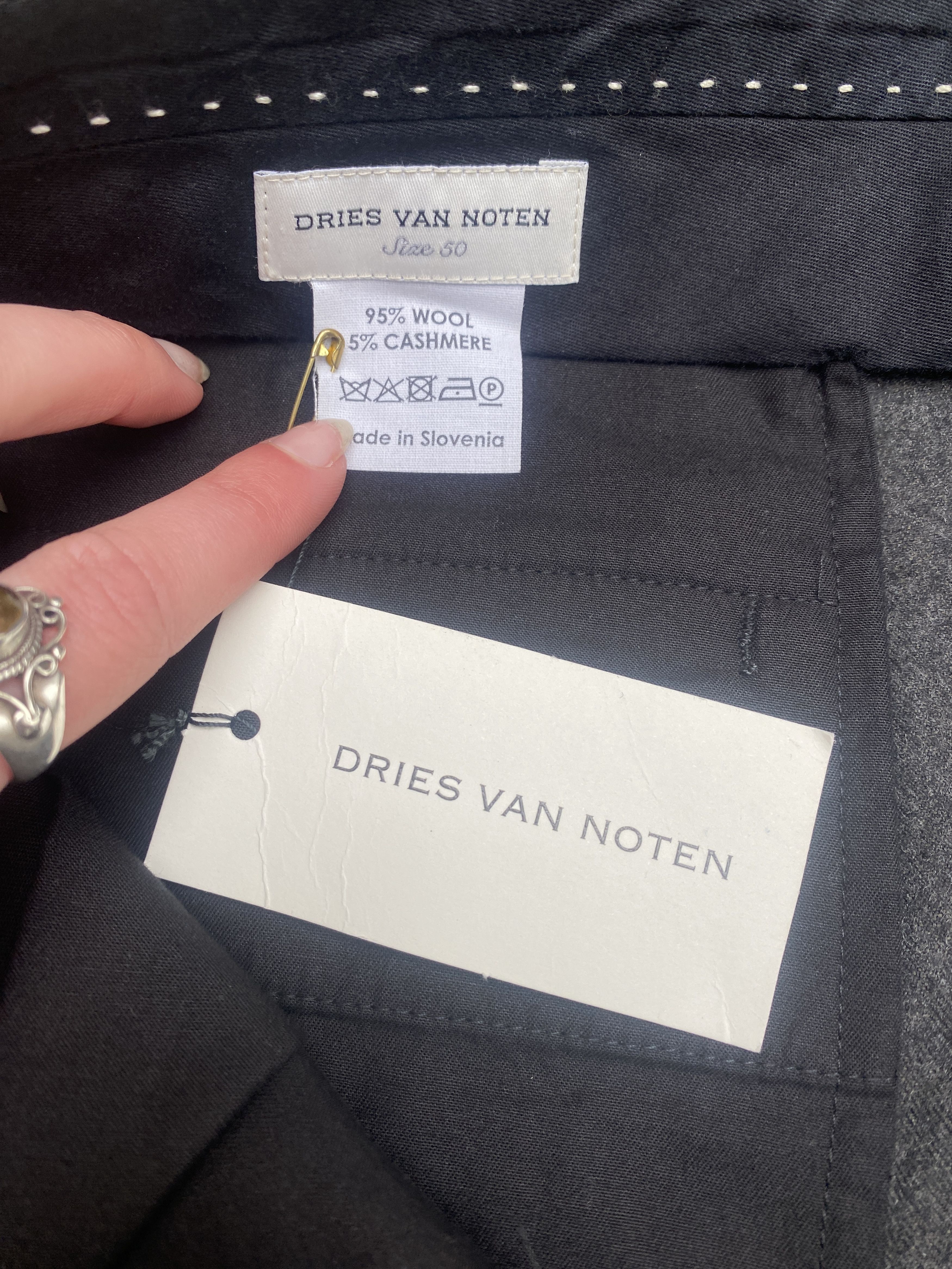 Dries Van Noten Luxury Grey Cashmere / Pants Size US 34 / EU 50 - 6 Thumbnail