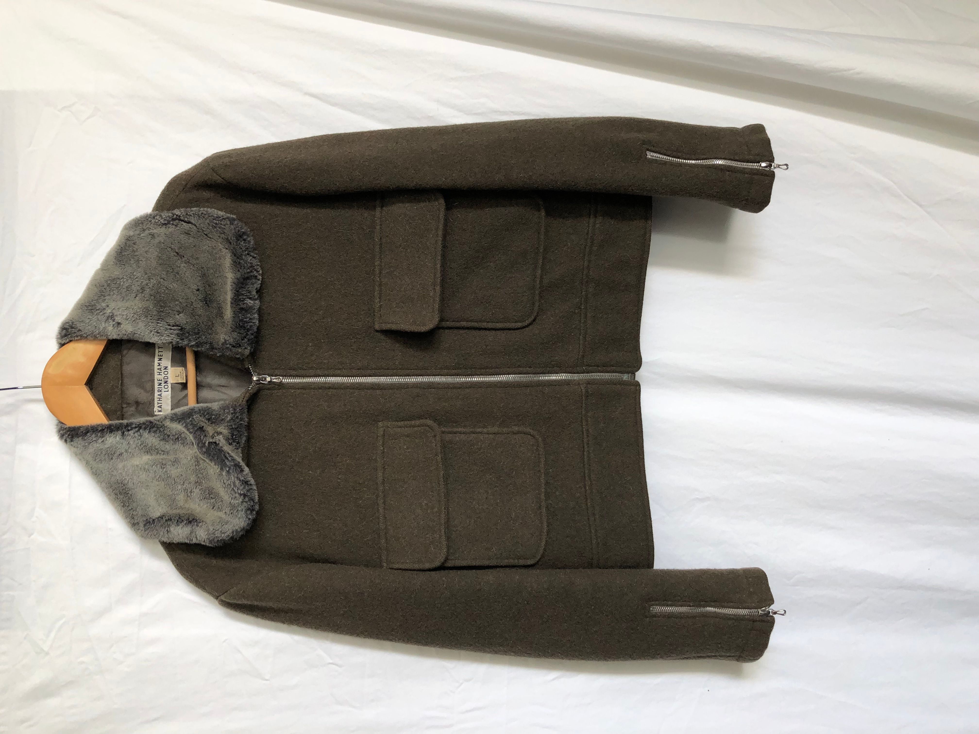 Pre-owned Katharine Hamnett 90's Eisenhower Jacket In Dark Green