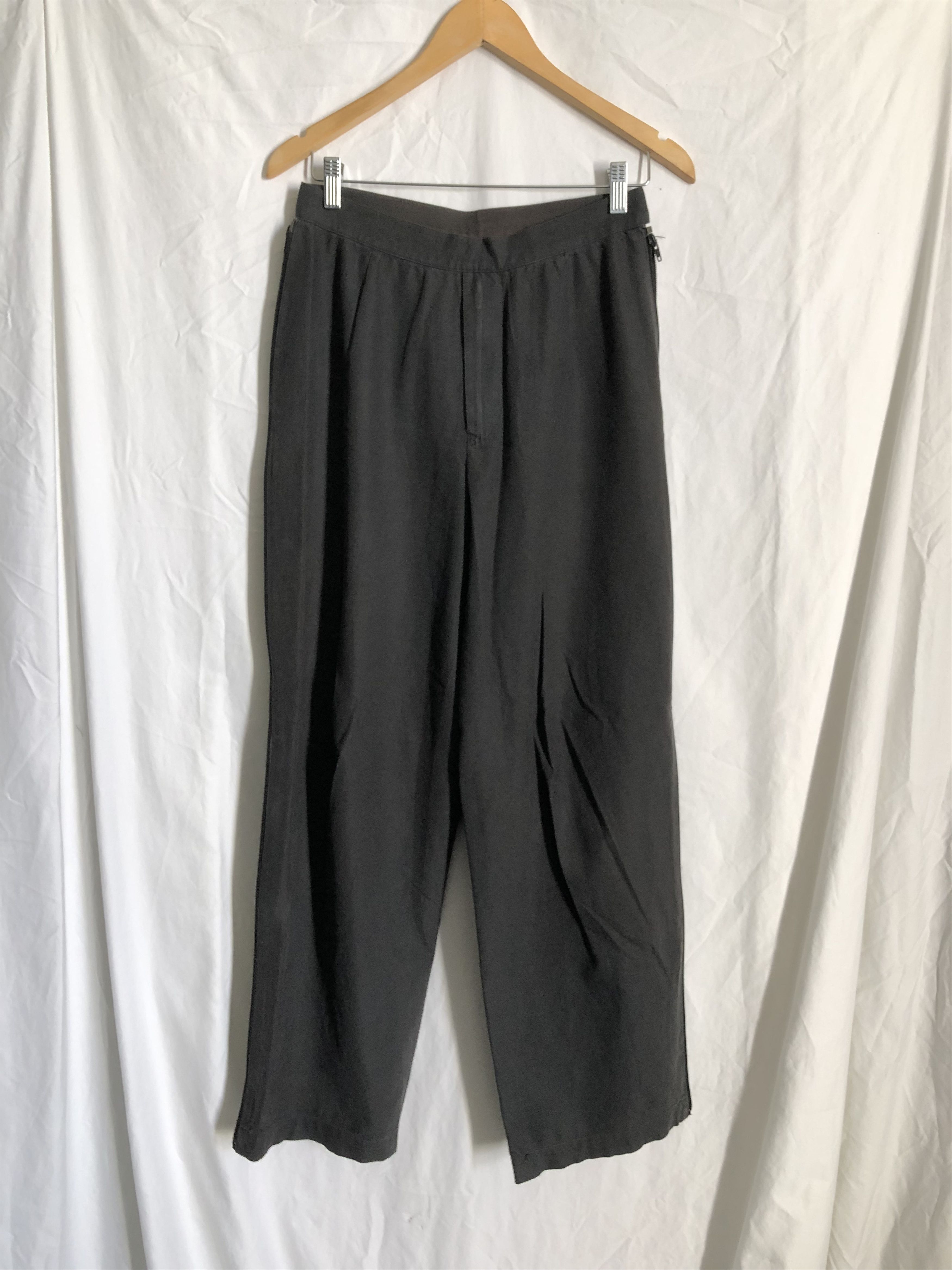 image of Maison Margiela Ss96 Wide Zip Pants in Faded Black, Women's (Size 28)