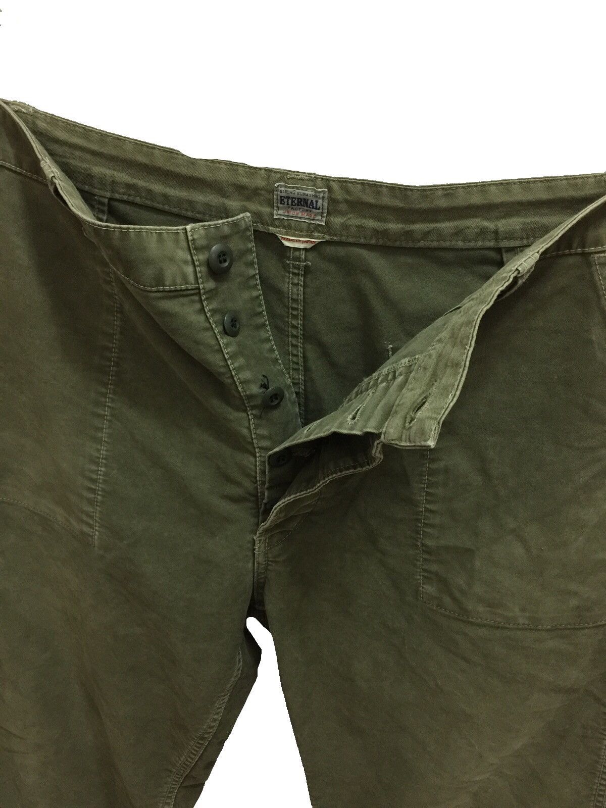 Eternal × Kapital Eternal Olive Green Military Cargo Pants Size US 37 - 7 Thumbnail