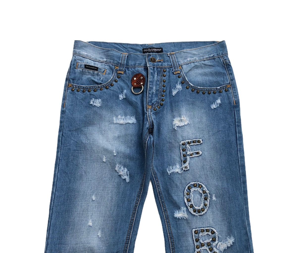 Dolce & Gabbana 🔥Mega Rare🔥D&G “Forever” Distressed Jeans Size US 33 - 3 Thumbnail