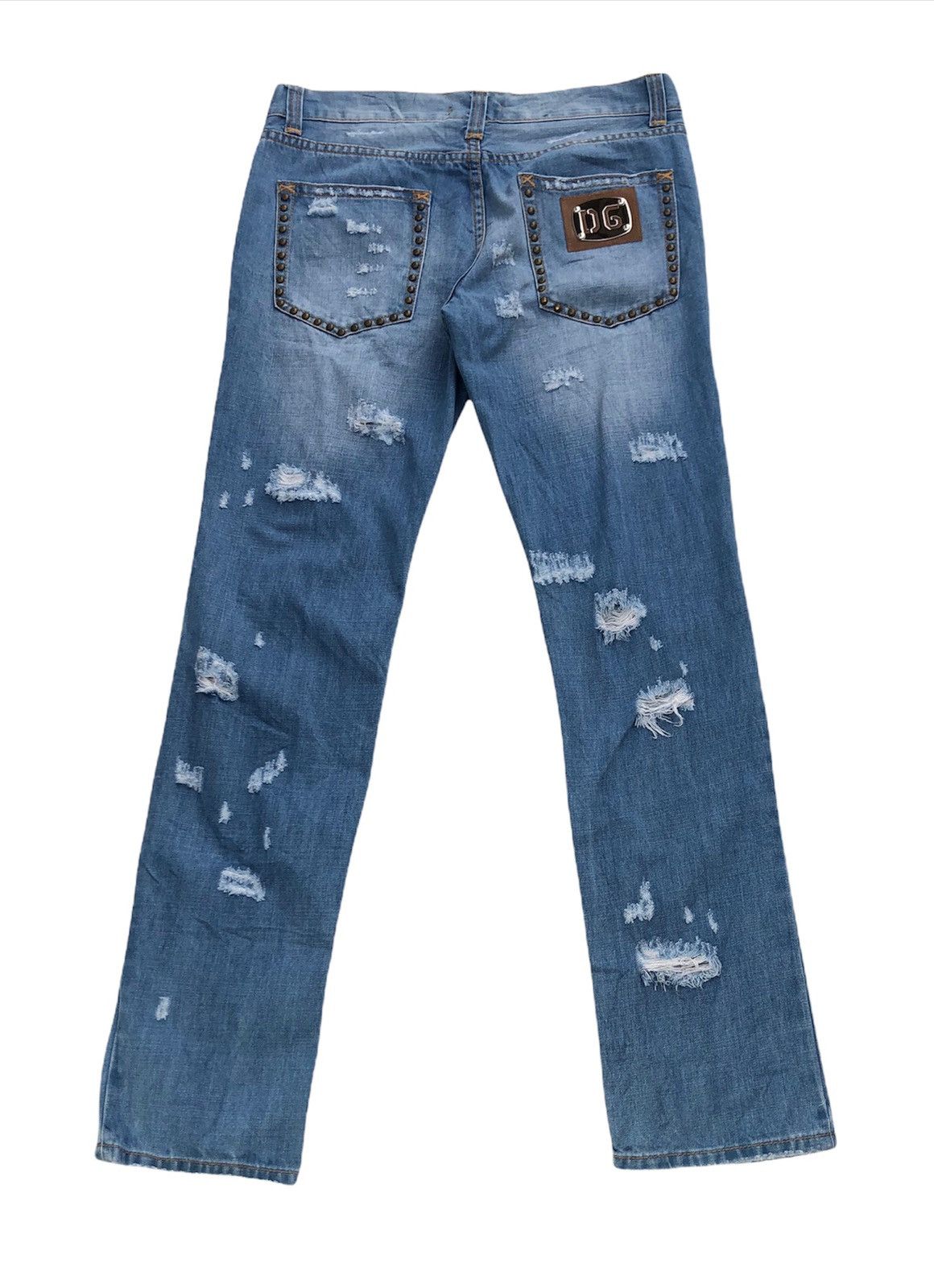 Dolce & Gabbana 🔥Mega Rare🔥D&G “Forever” Distressed Jeans Size US 33 - 2 Thumbnail