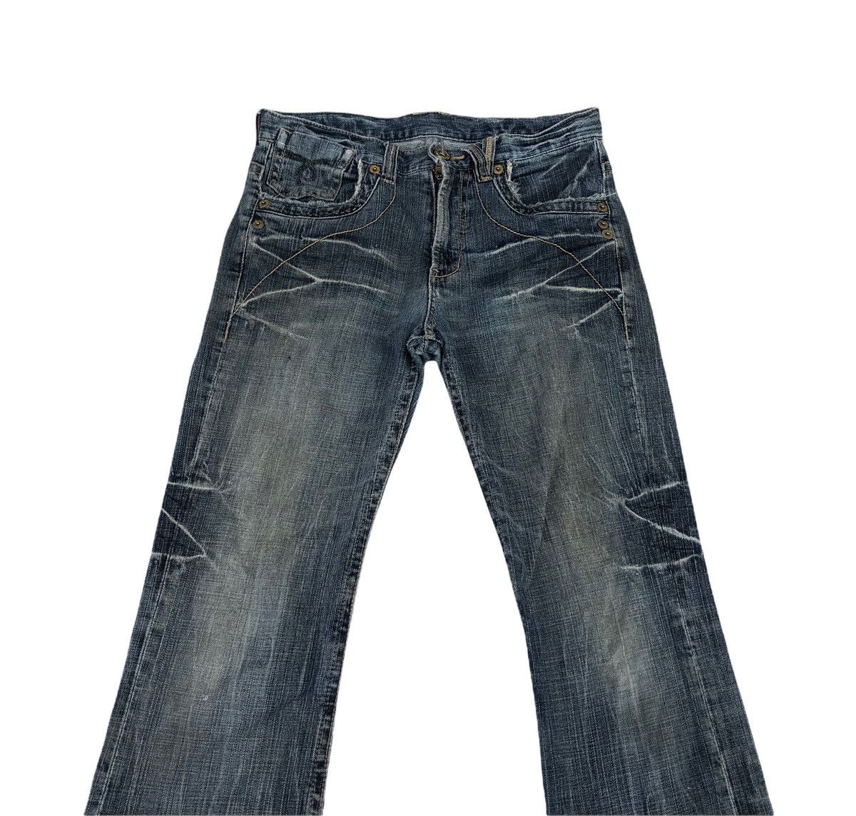 Japanese Brand Japanese Distressed Flare Jeans Size US 30 / EU 46 - 3 Thumbnail