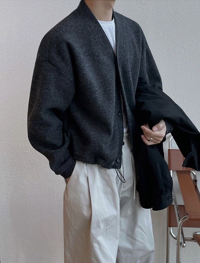 Japanese Brand × Vintage F/W Korean fashion grey 90s cardigan jacket aesthetic Size US M / EU 48-50 / 2 - 2 Thumbnail