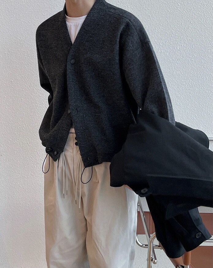 Japanese Brand × Vintage F/W Korean fashion grey 90s cardigan jacket aesthetic Size US M / EU 48-50 / 2 - 4 Thumbnail