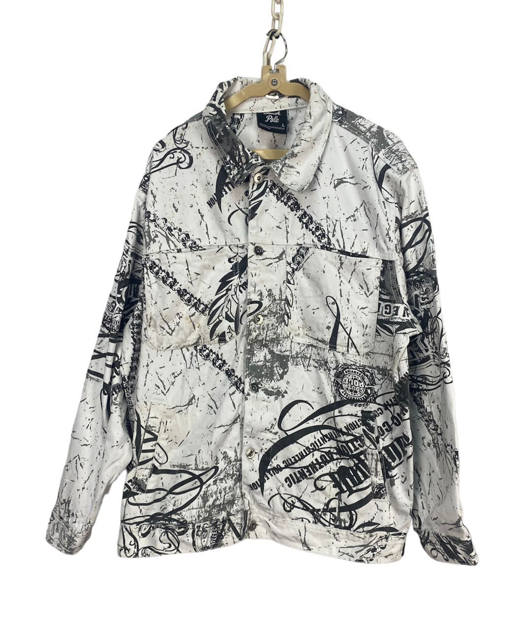 Southpole South Pole distressed printed button up jacket Size US L / EU 52-54 / 3 - 1 Thumbnail