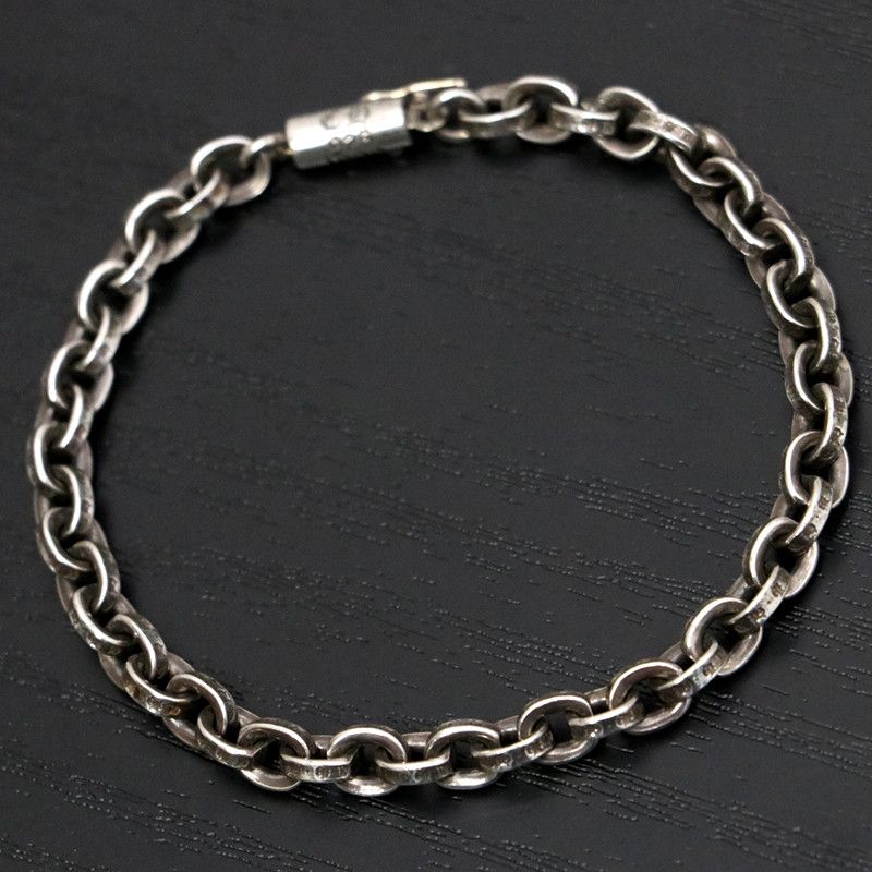 image of Chrome Hearts Paper Chain Bracelet in Silver, Men's
