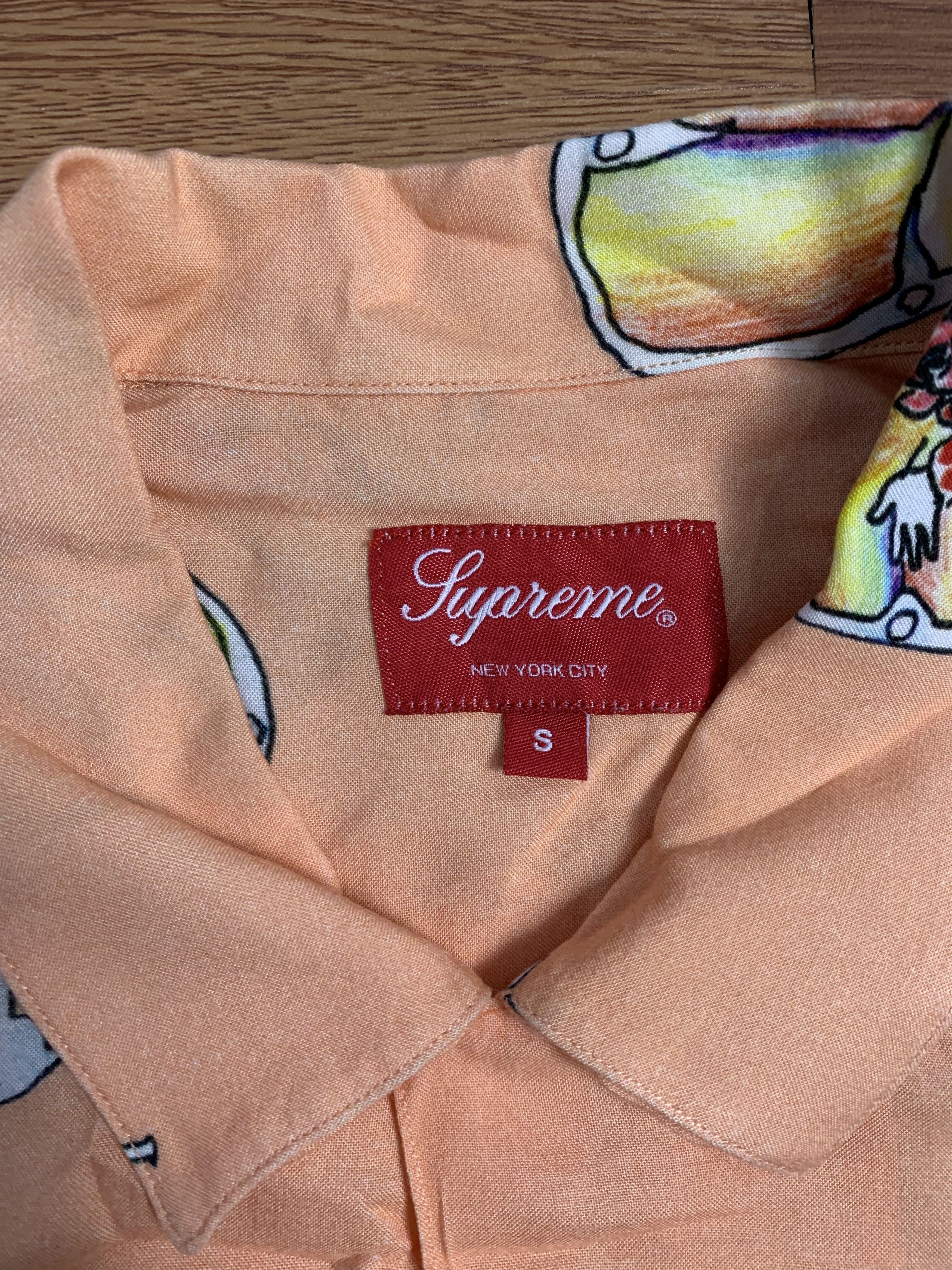 Supreme Supreme SS16 Gonz Butterfly Peach Rayon Shirt Size US S / EU 44-46 / 1 - 6 Thumbnail