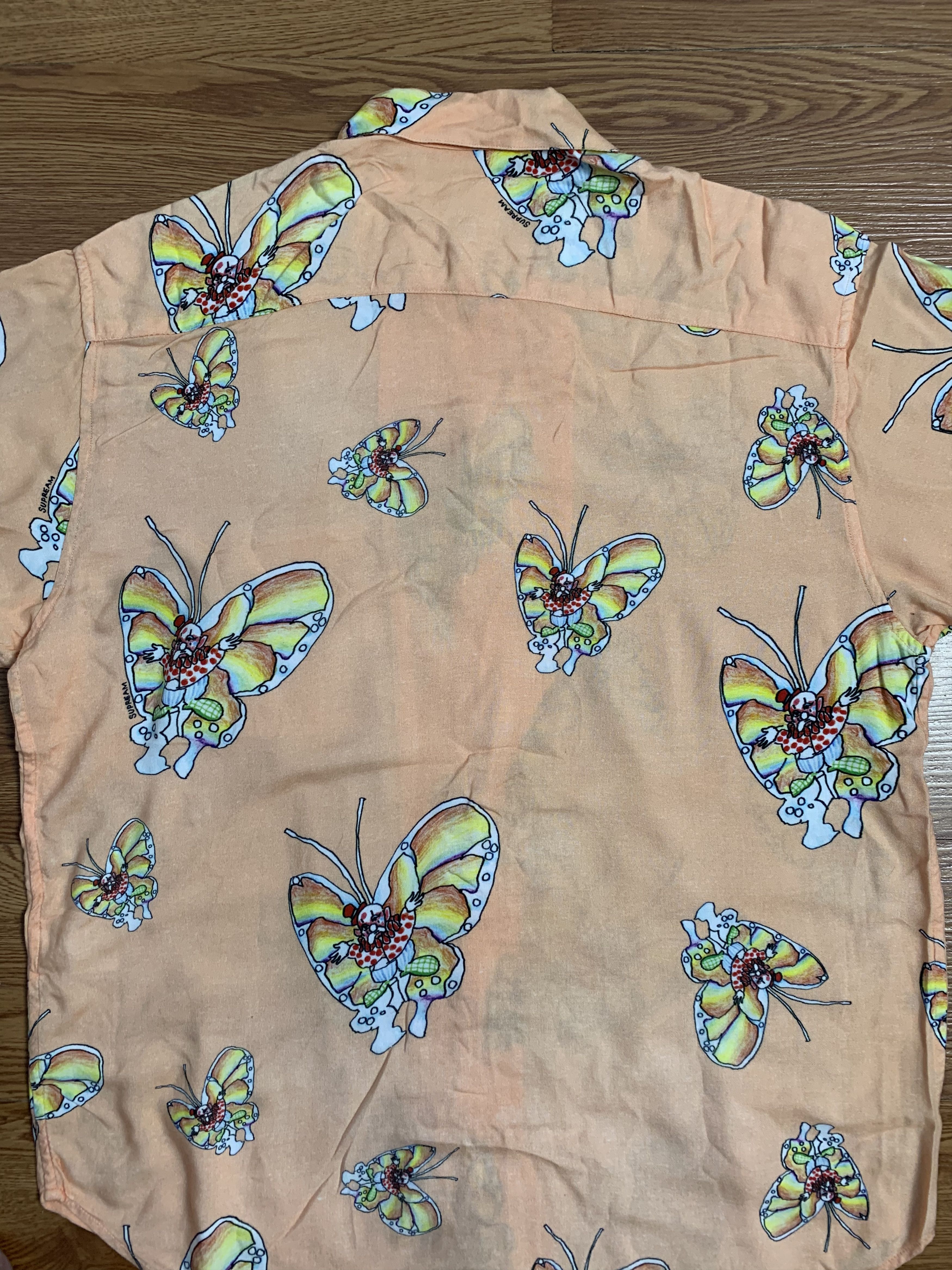 Supreme Supreme SS16 Gonz Butterfly Peach Rayon Shirt Size US S / EU 44-46 / 1 - 4 Thumbnail
