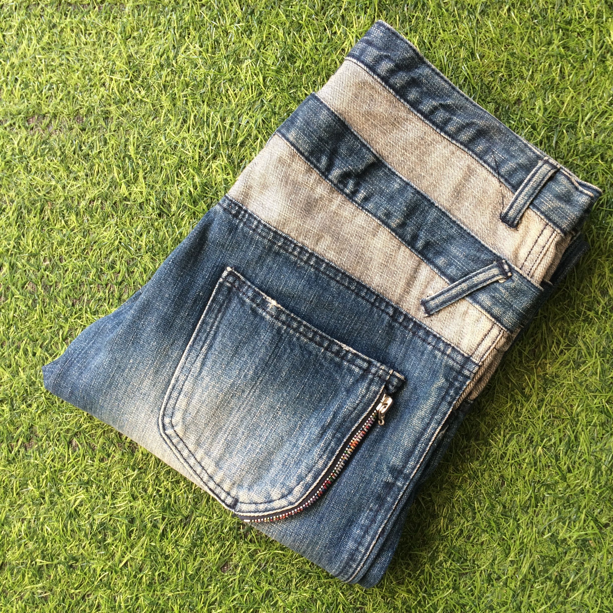 Japanese Brand × Seditionaries Two Tone Denim Double Waist Jeans Pants #D-385 Size US 31 - 11 Thumbnail
