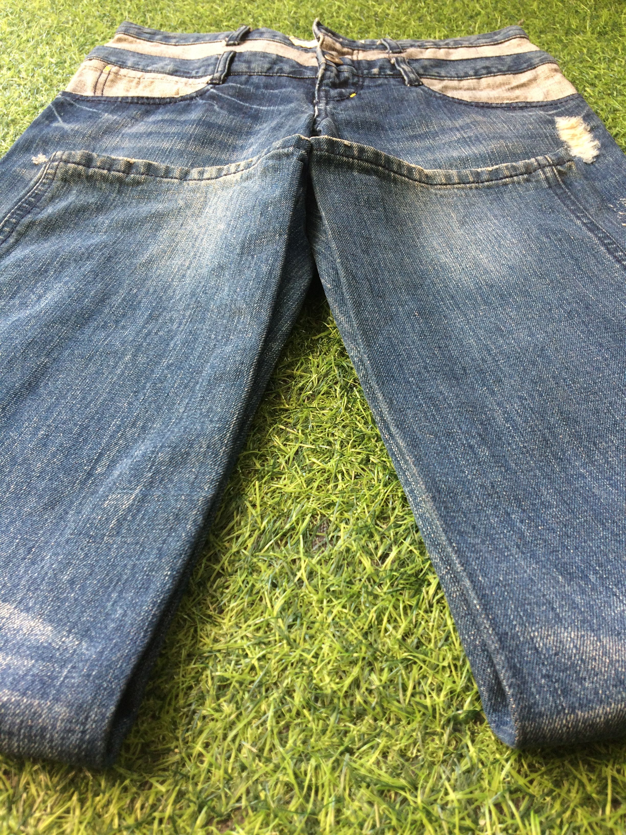 Japanese Brand × Seditionaries Two Tone Denim Double Waist Jeans Pants #D-385 Size US 31 - 7 Thumbnail
