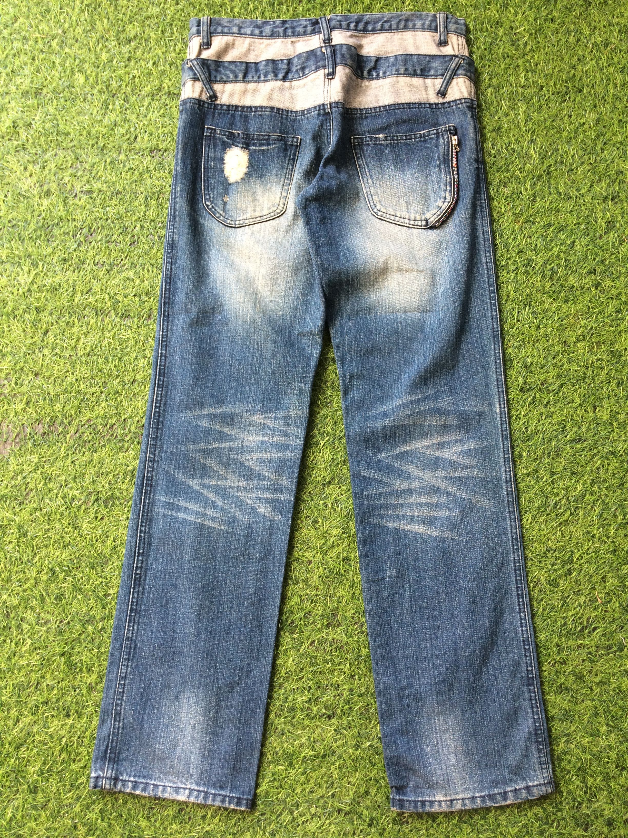 Japanese Brand × Seditionaries Two Tone Denim Double Waist Jeans Pants #D-385 Size US 31 - 5 Thumbnail