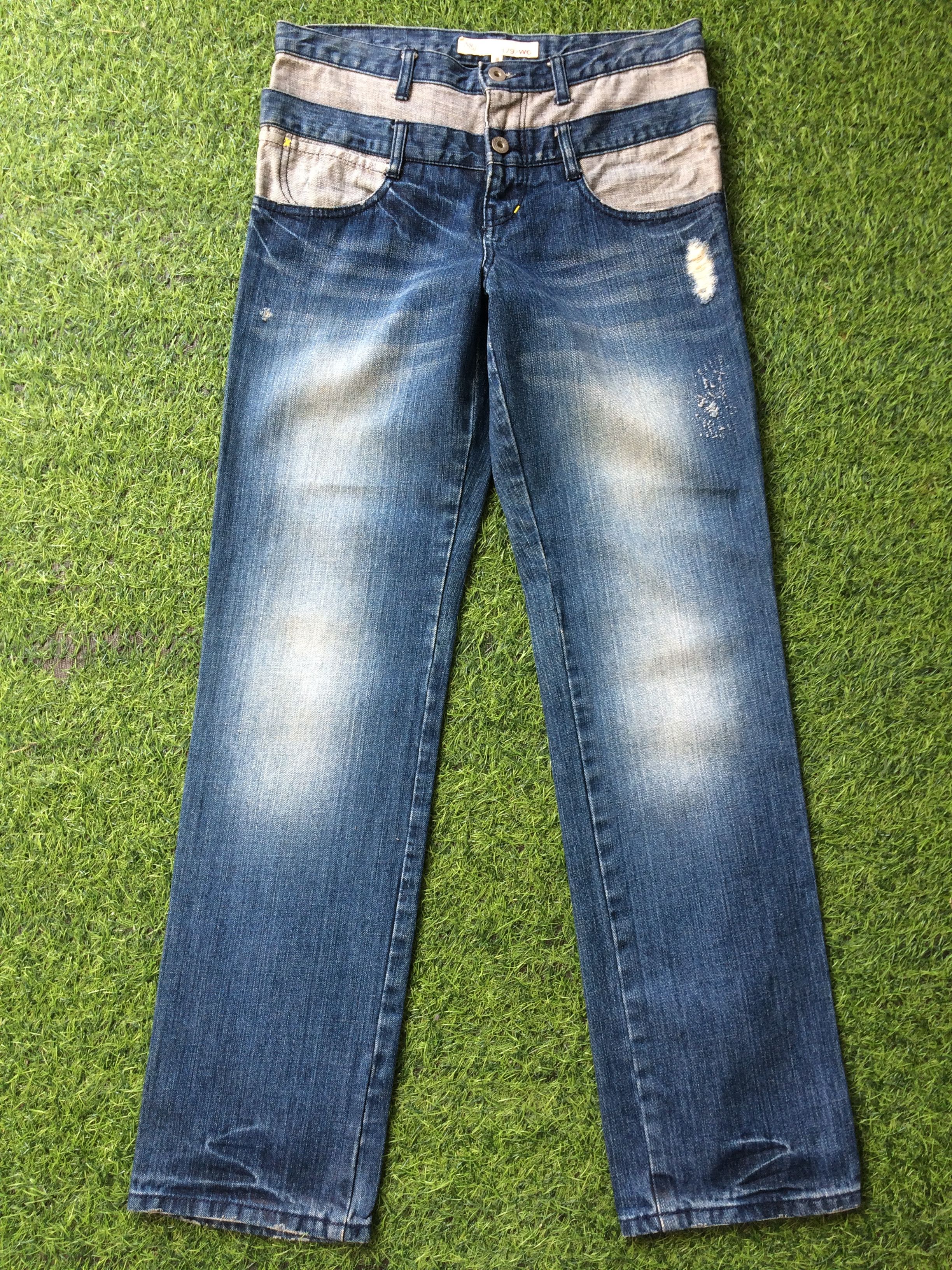 Japanese Brand × Seditionaries Two Tone Denim Double Waist Jeans Pants #D-385 Size US 31 - 4 Thumbnail