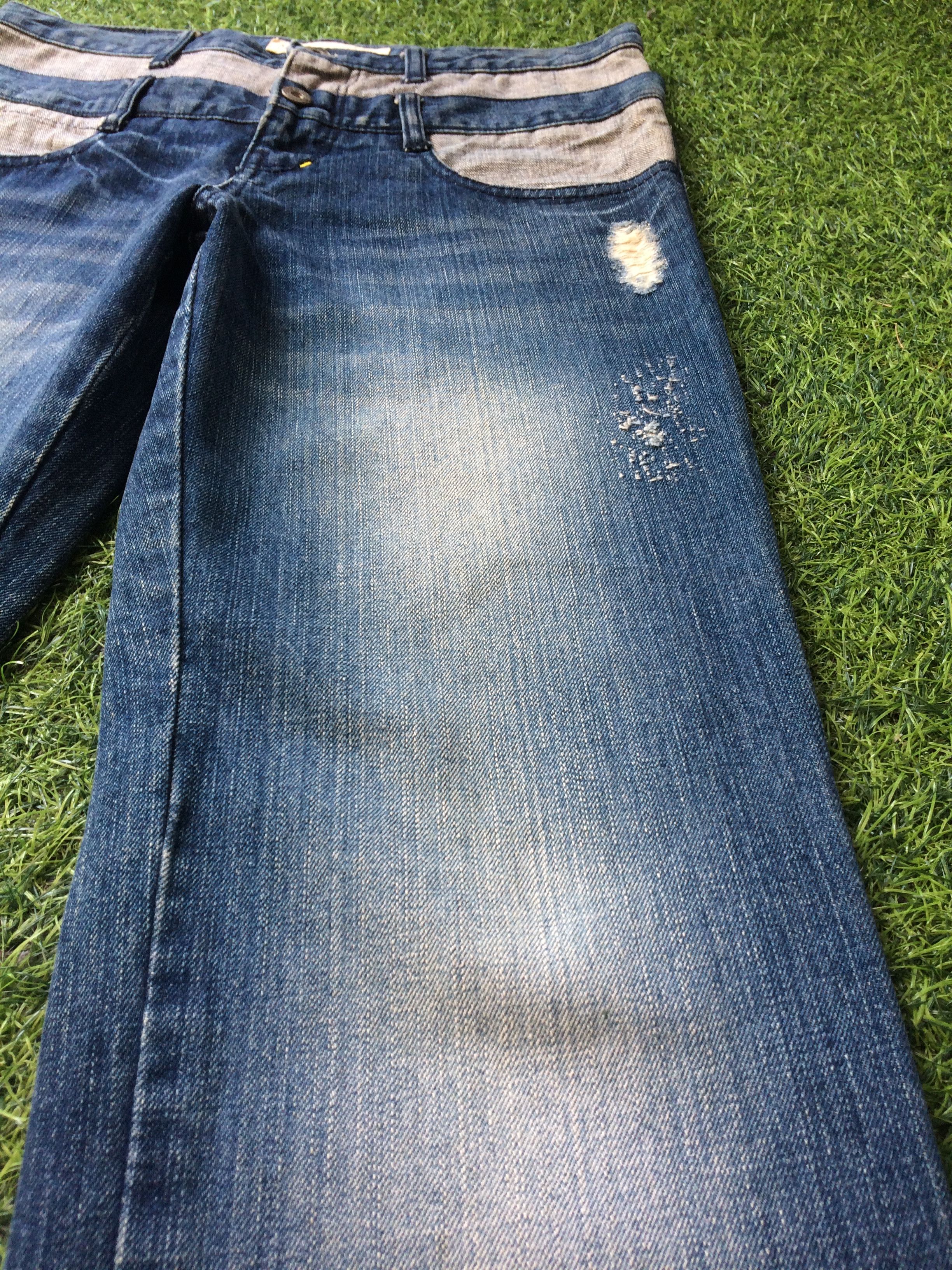 Japanese Brand × Seditionaries Two Tone Denim Double Waist Jeans Pants #D-385 Size US 31 - 6 Thumbnail