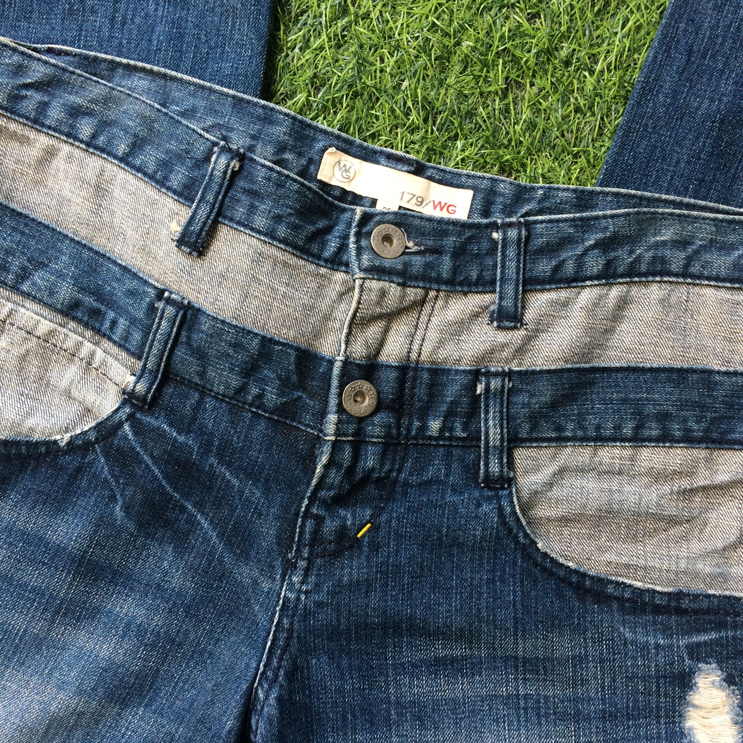 Japanese Brand × Seditionaries Two Tone Denim Double Waist Jeans Pants #D-385 Size US 31 - 3 Thumbnail