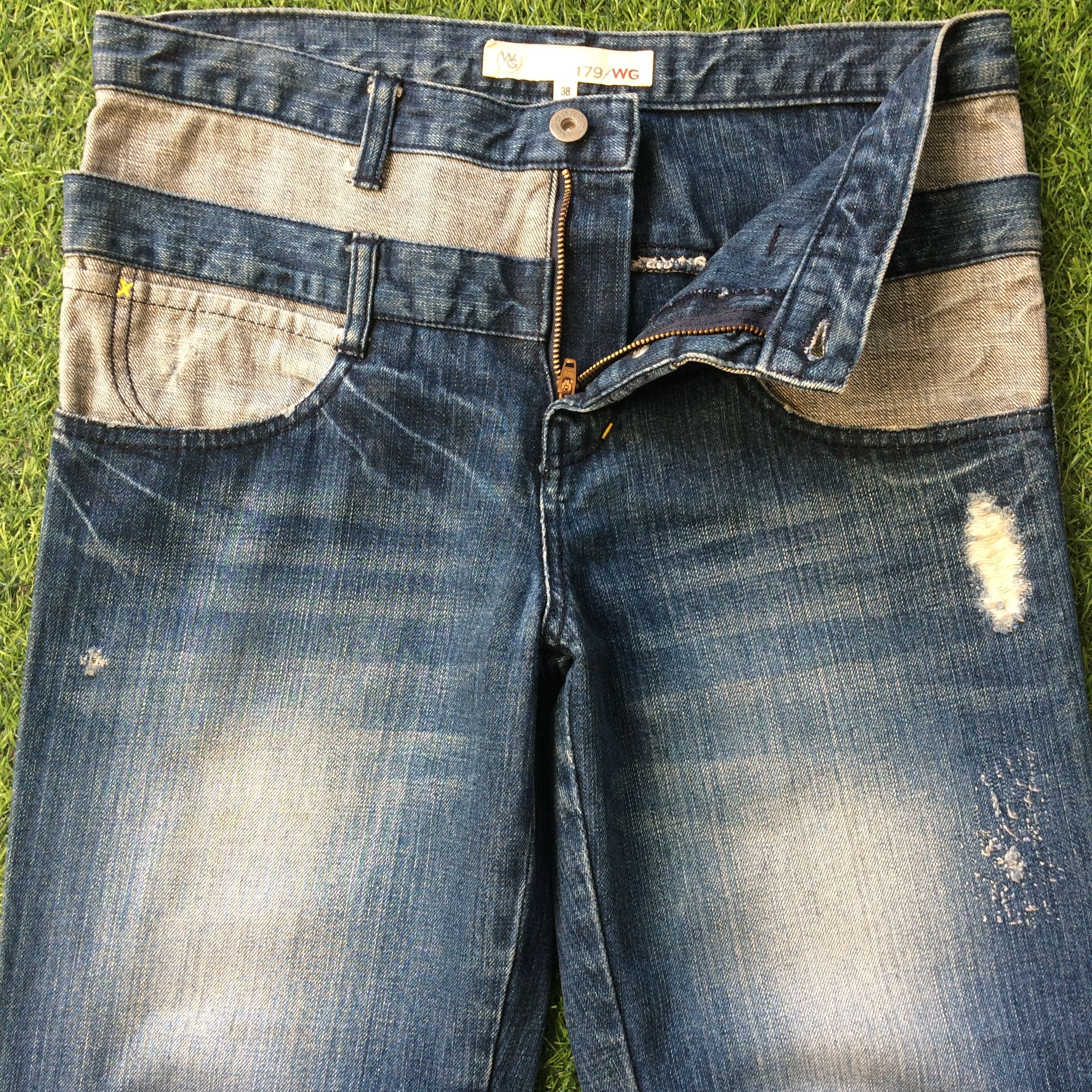 Japanese Brand × Seditionaries Two Tone Denim Double Waist Jeans Pants #D-385 Size US 31 - 2 Thumbnail
