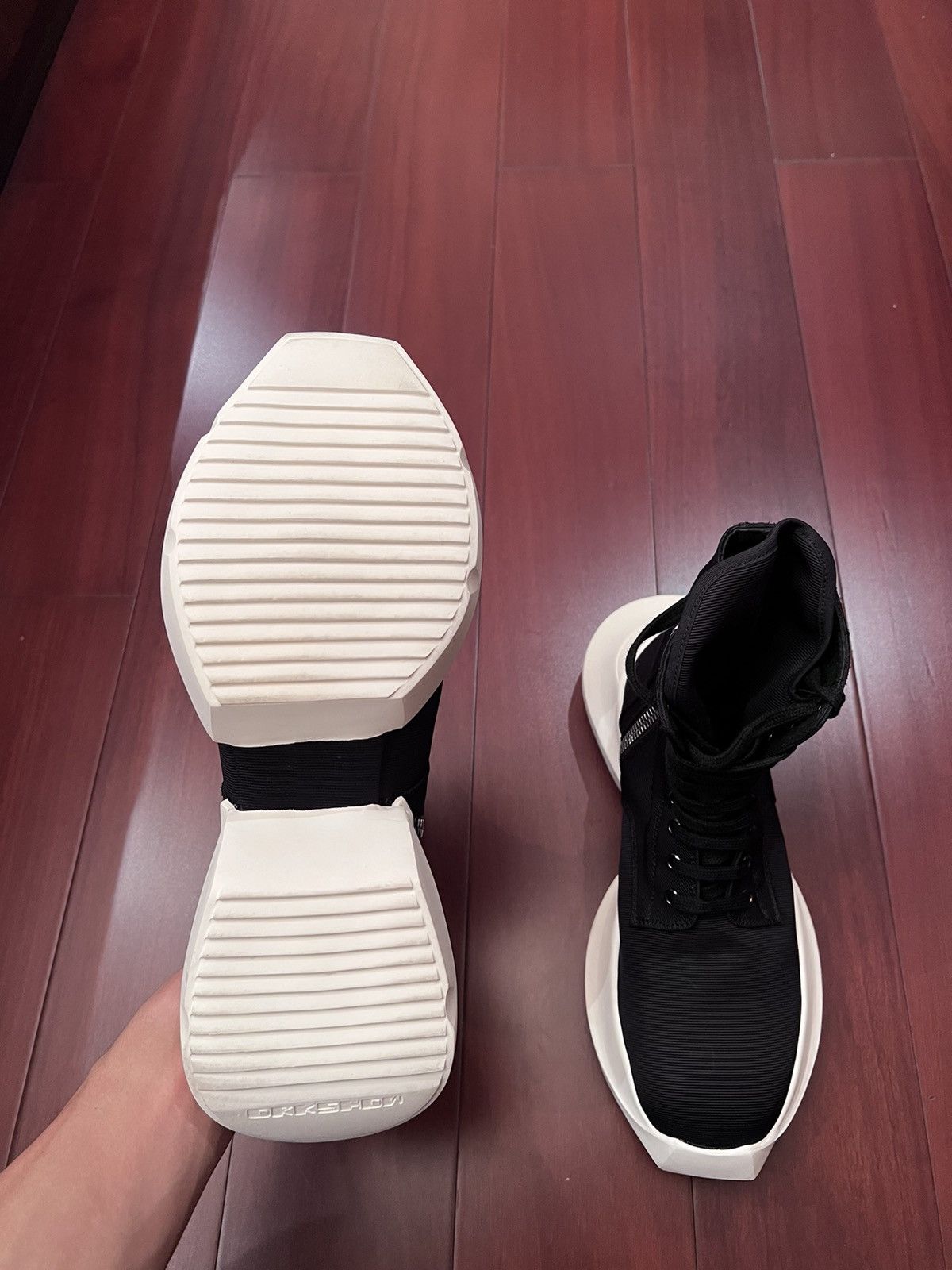 Rick Owens × Rick Owens Drkshdw Rick owens drkshdw army runner boots in black/milk size41.5 Size US 8.5 / EU 41-42 - 7 Thumbnail