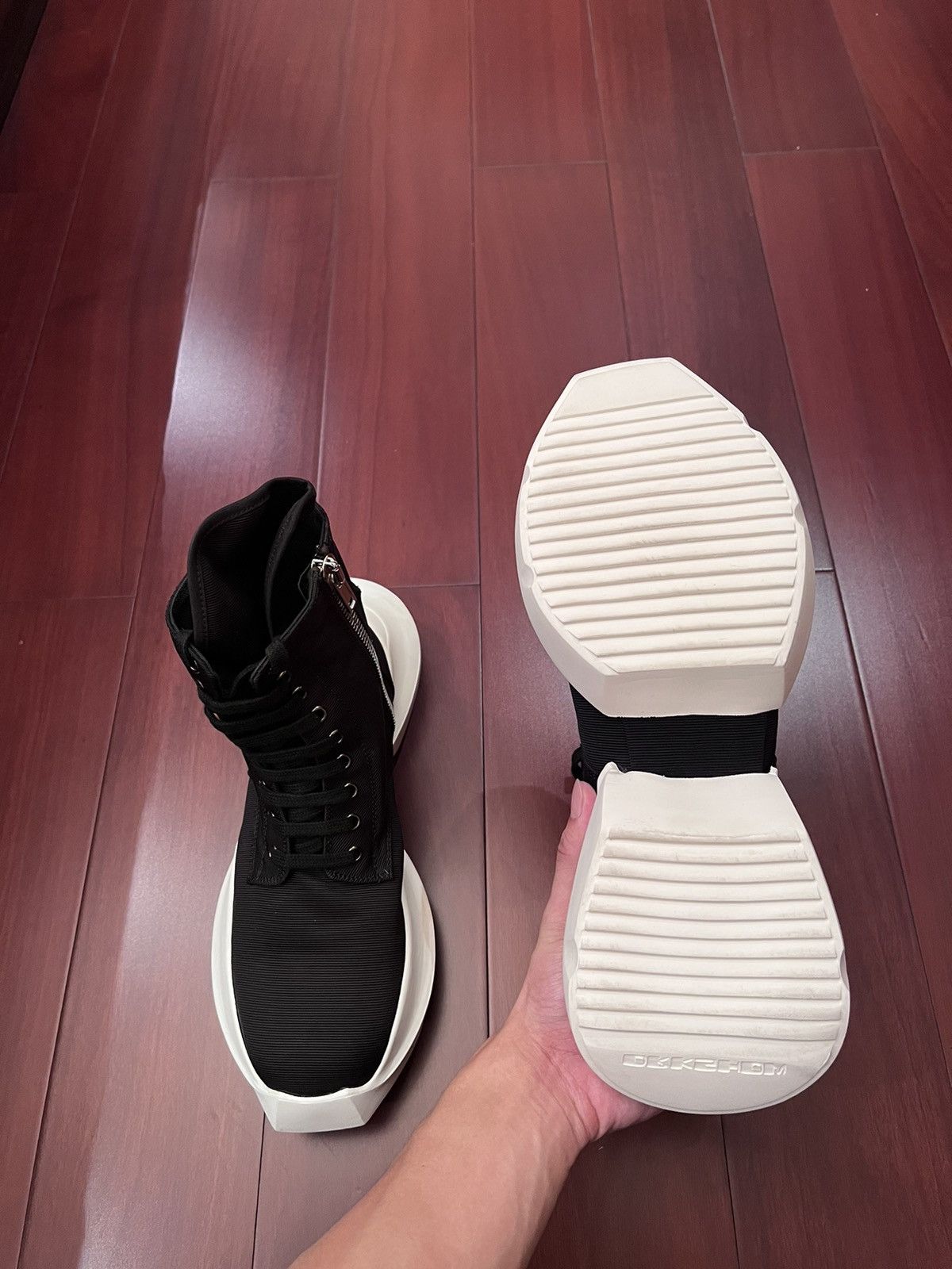 Rick Owens × Rick Owens Drkshdw Rick owens drkshdw army runner boots in black/milk size41.5 Size US 8.5 / EU 41-42 - 6 Thumbnail
