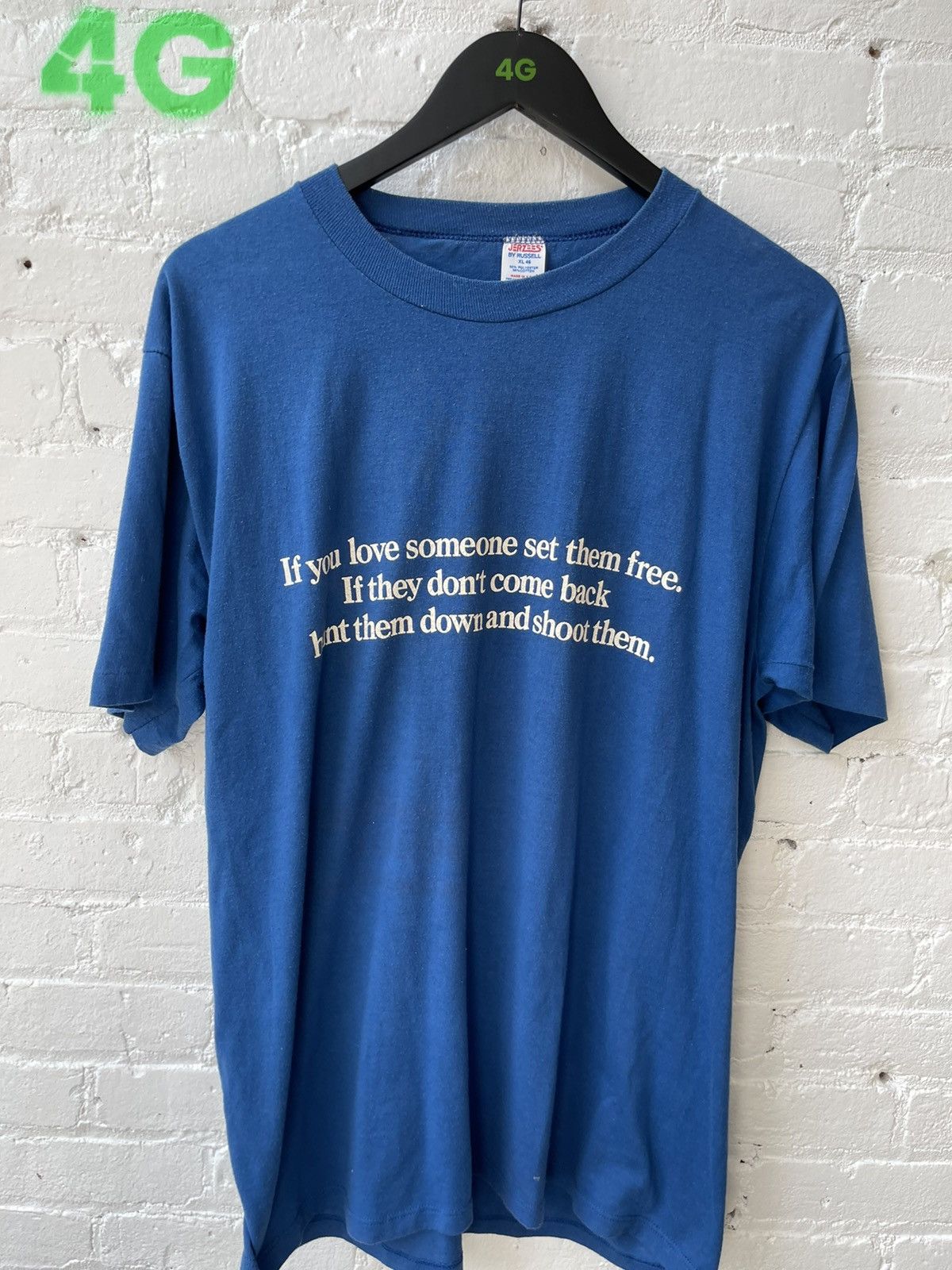 image of Vintage If You Love Them Hunt Them Down Kill Them Shirt 4G in Blue, Men's (Size XL)