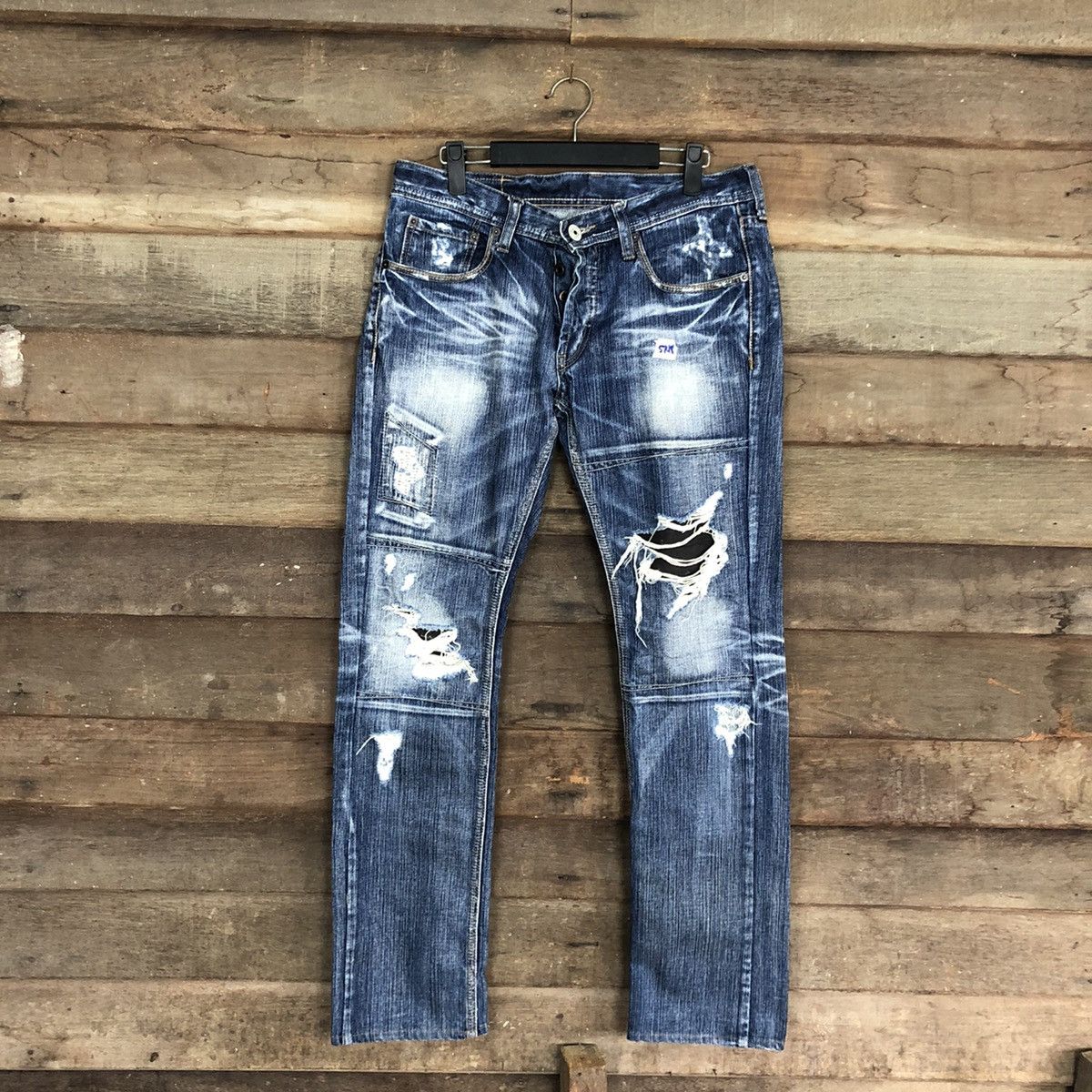 DL Difference Distressed Blue Denim Jeans Pants #5748