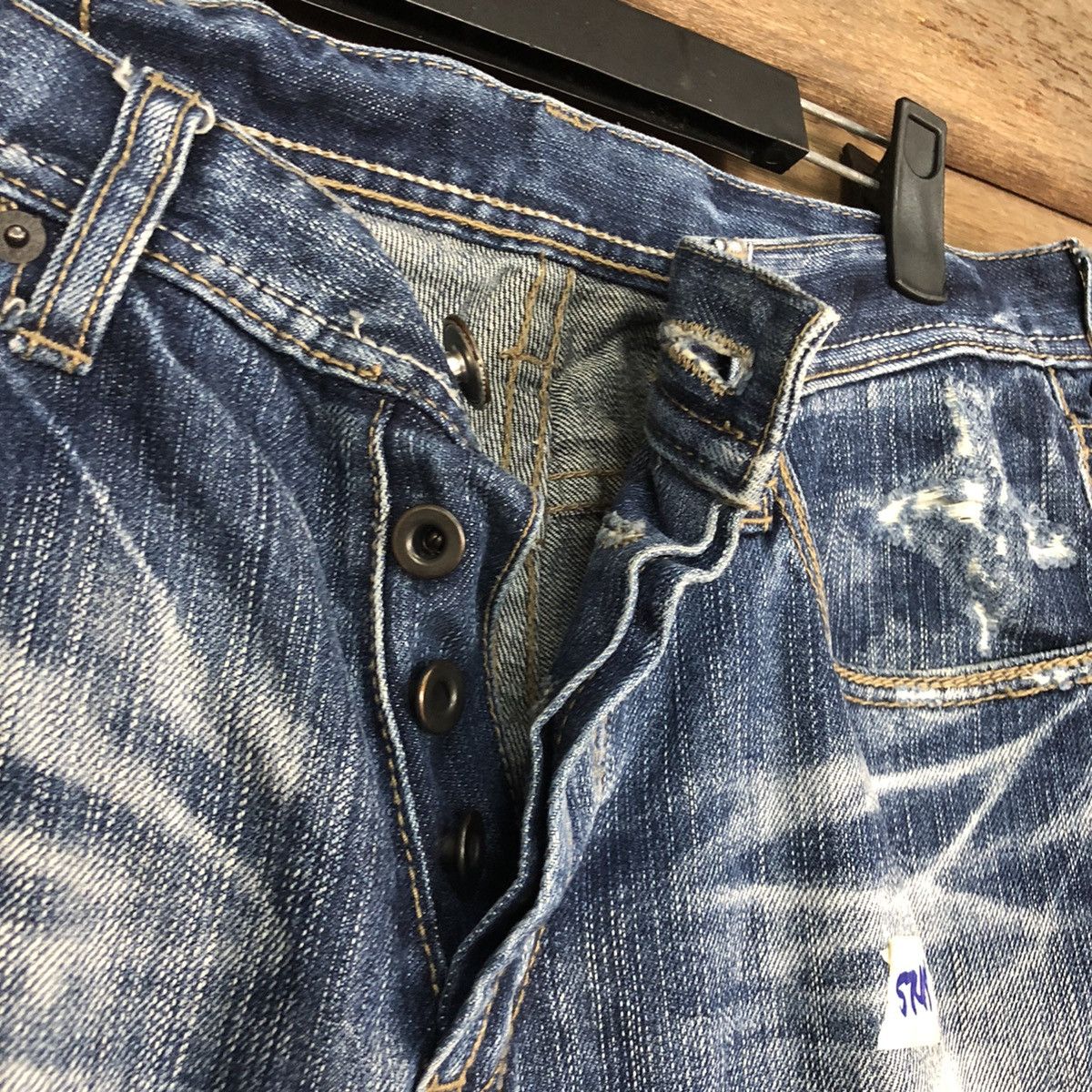 Japanese Brand DL Difference Distressed Blue Denim Jeans Pants #5748 Size US 30 / EU 46 - 9 Thumbnail