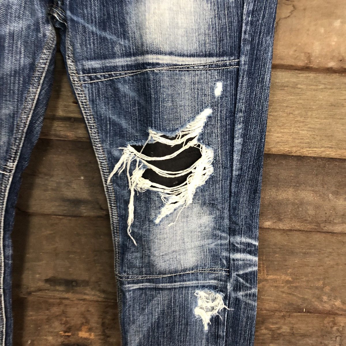 Japanese Brand DL Difference Distressed Blue Denim Jeans Pants #5748 Size US 30 / EU 46 - 5 Thumbnail
