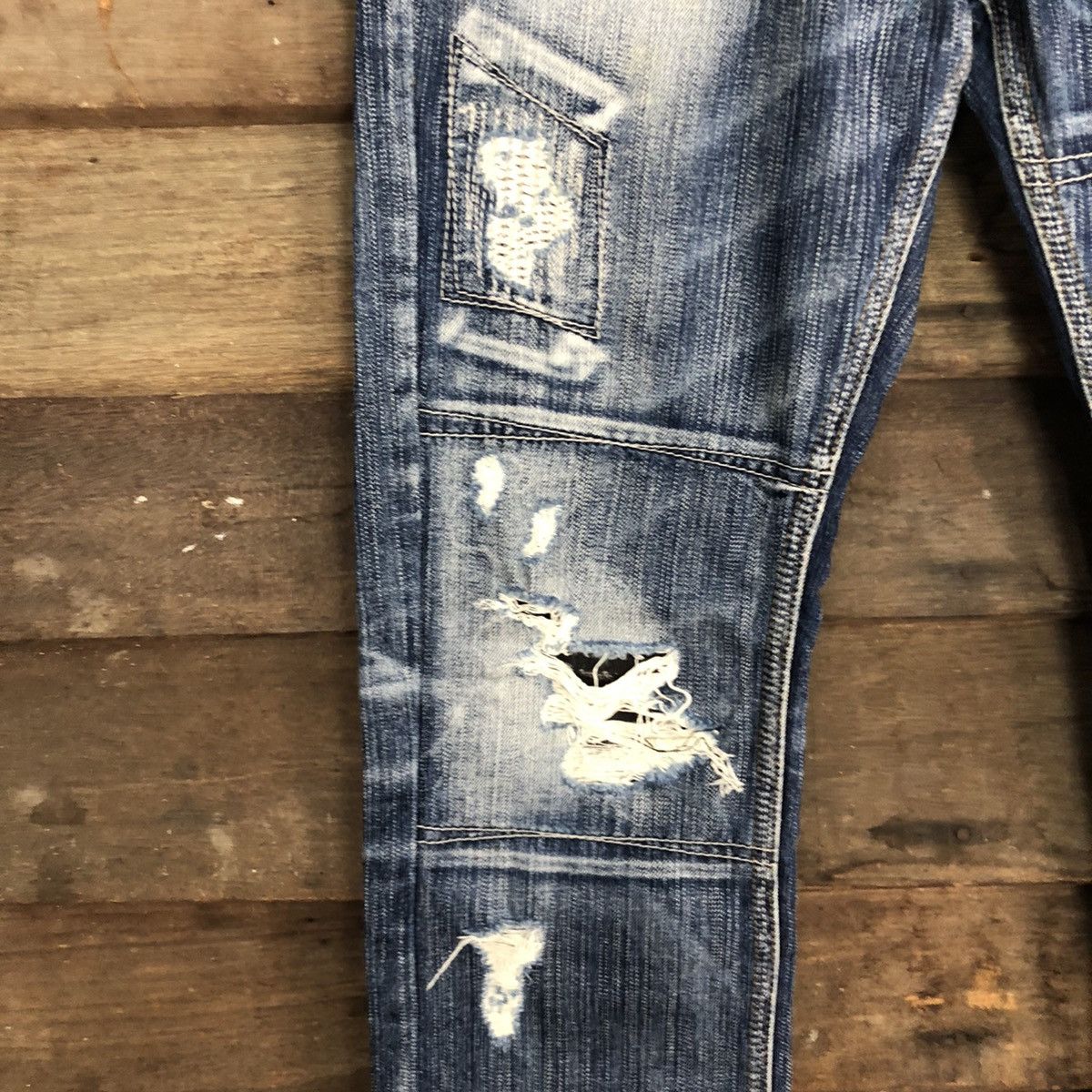 Japanese Brand DL Difference Distressed Blue Denim Jeans Pants #5748 Size US 30 / EU 46 - 6 Thumbnail
