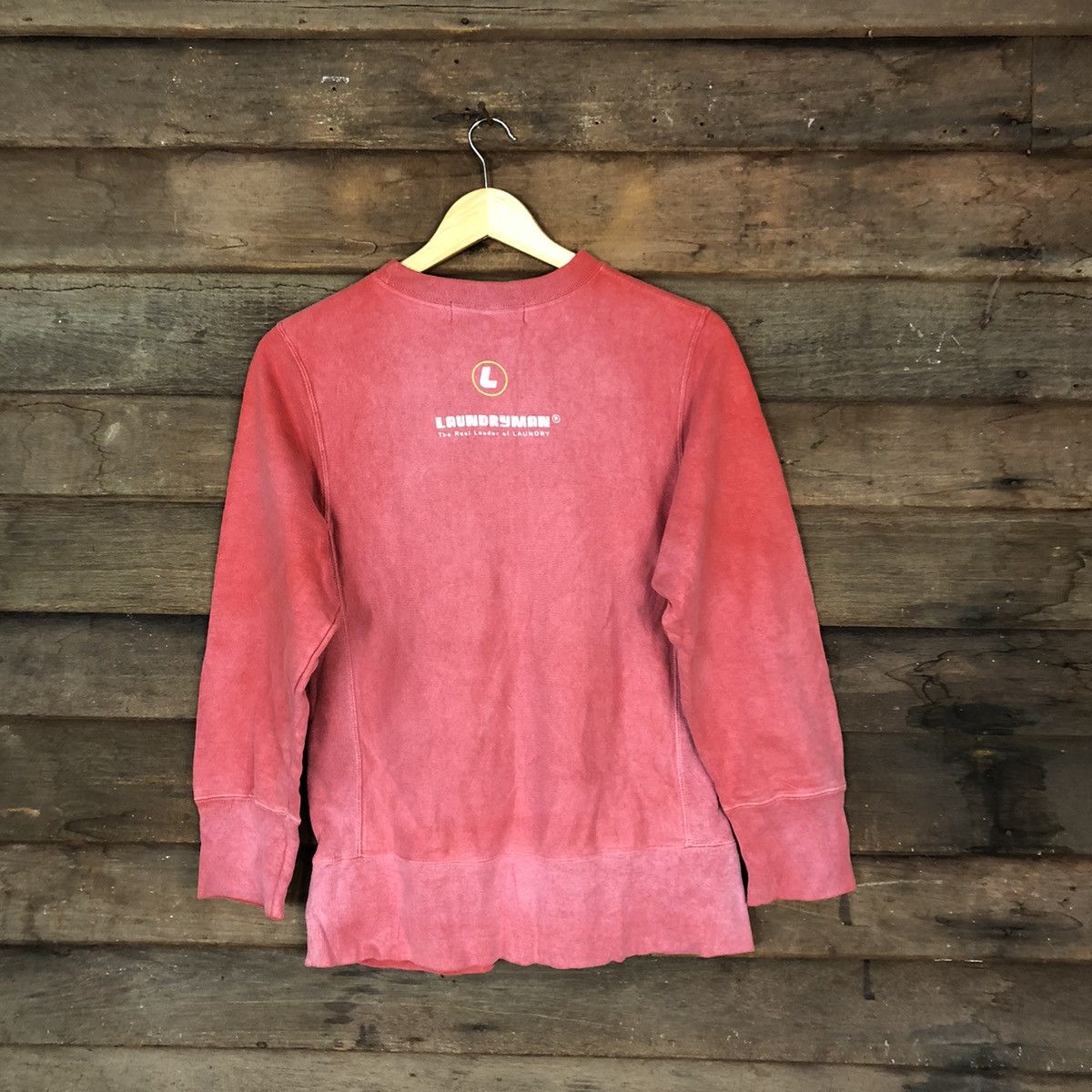 Japanese Brand × Vintage Laundry man japan Pink Sweatshirt #5508 Size US S / EU 44-46 / 1 - 10 Thumbnail