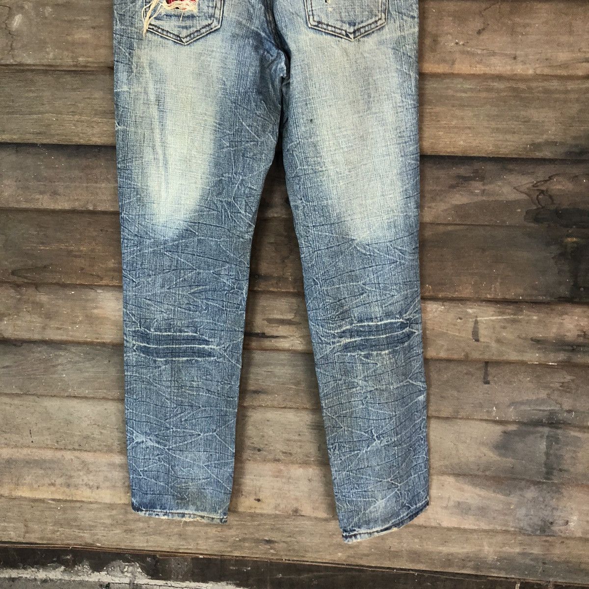 Japanese Brand Japan patchwork Blue Distressed Denim Pants #108B Size US 32 / EU 48 - 13 Thumbnail