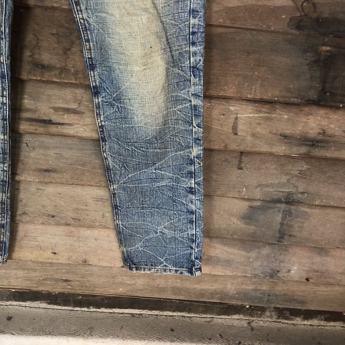 Japanese Brand Japan patchwork Blue Distressed Denim Pants #108B Size US 32 / EU 48 - 9 Thumbnail