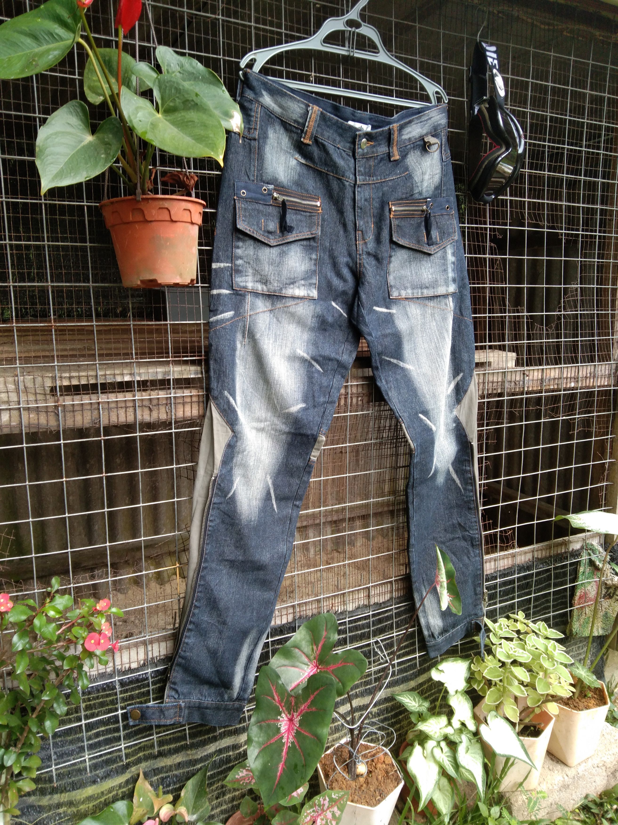 image of Seditionaries 2Plus Alpha Bondage Pant Like Travis Scott Style in Dark Blue Wash, Men's (Size 33)