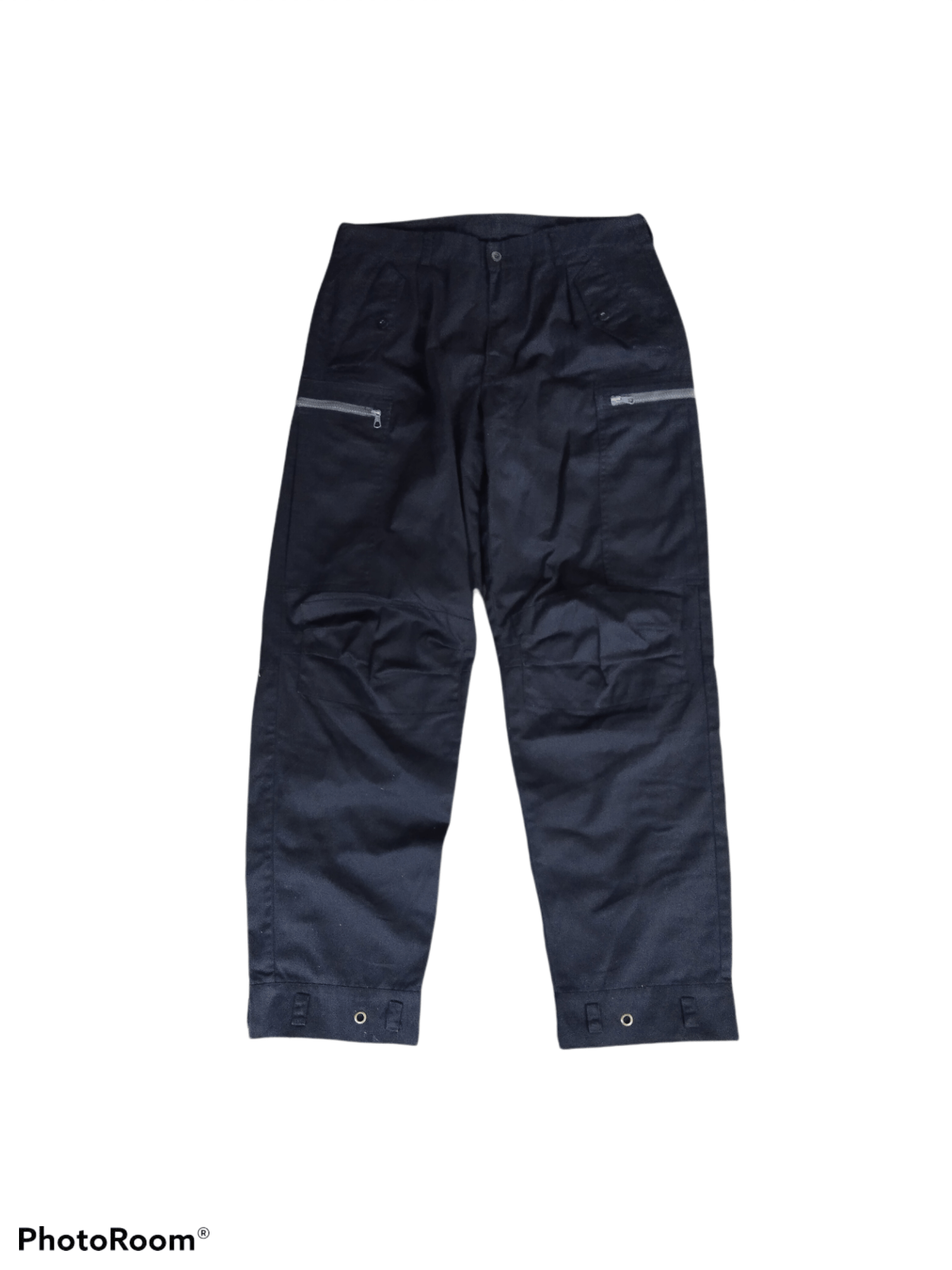 Japanese Brand BLACK PLAIN CARGO BONDAGE ZIPPER POWER TO THE PEOPLE Size US 33 - 2 Thumbnail