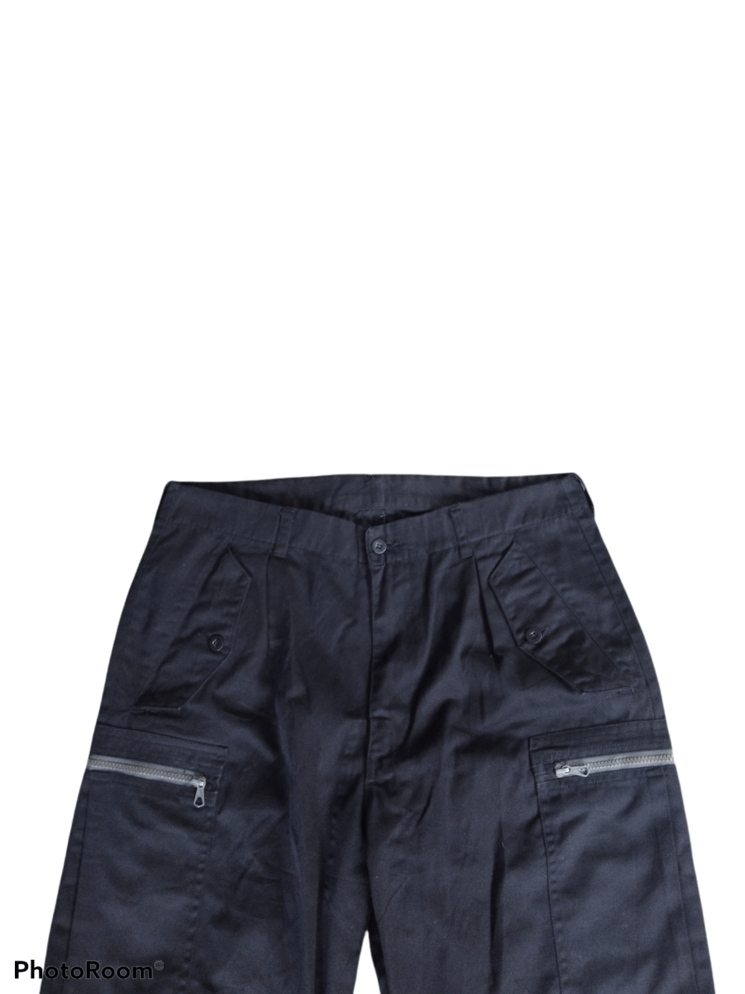 Japanese Brand BLACK PLAIN CARGO BONDAGE ZIPPER POWER TO THE PEOPLE Size US 33 - 4 Thumbnail