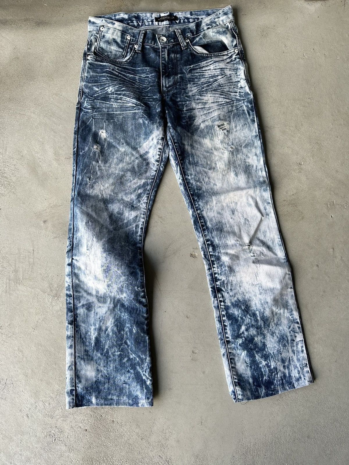 Christian Audigier × Ed Hardy × Vintage Ed Hardy By Ch. Audigier Drip Pants Print Logo Size US 31 - 5 Thumbnail