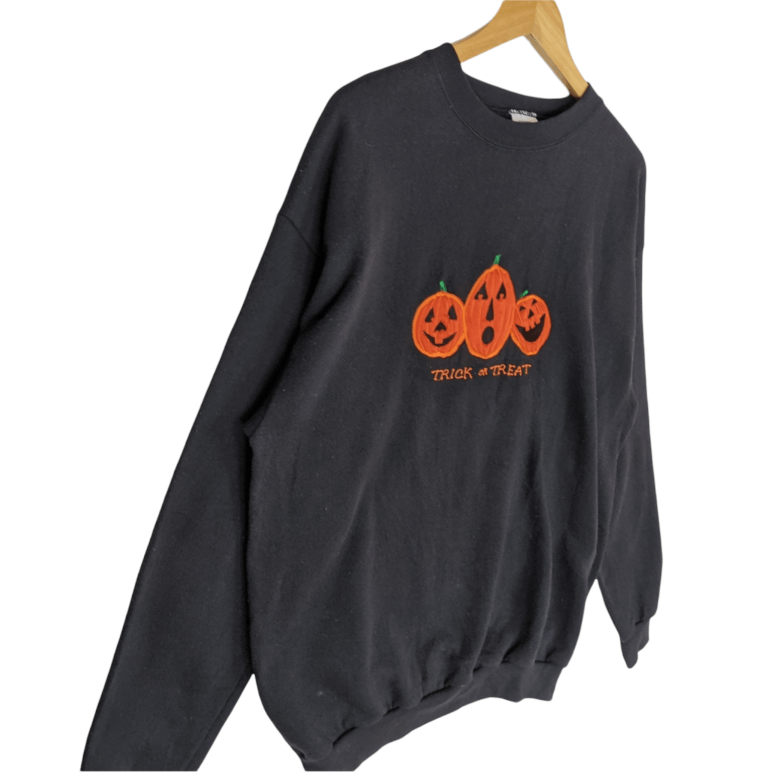 Tultex 90's TULTEX Trick & Treat Halloween Jumper Sweatshirt Size US L / EU 52-54 / 3 - 3 Thumbnail
