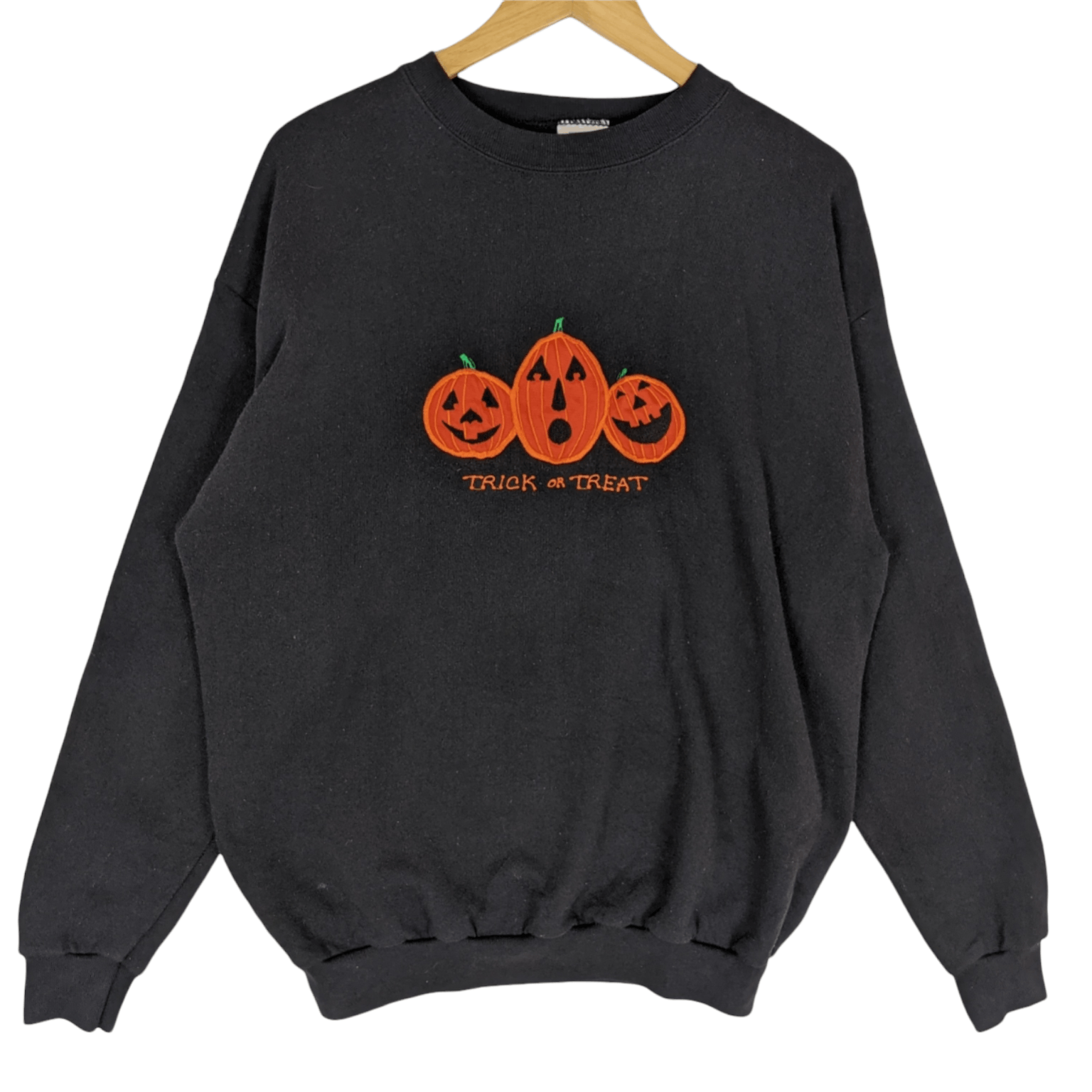 Tultex 90's TULTEX Trick & Treat Halloween Jumper Sweatshirt Size US L / EU 52-54 / 3 - 2 Thumbnail