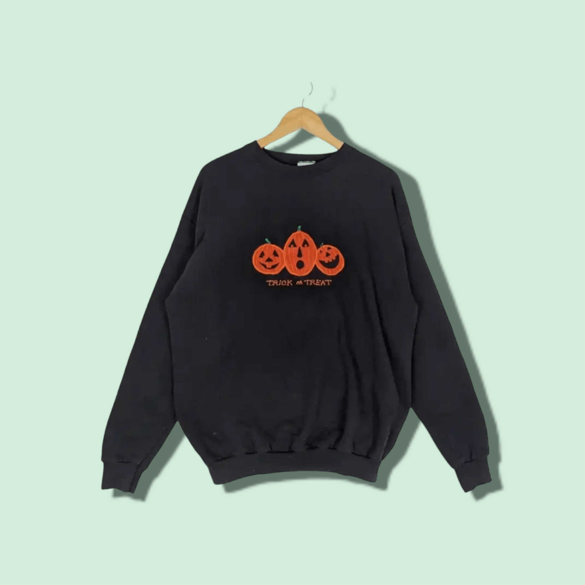 Tultex 90's TULTEX Trick & Treat Halloween Jumper Sweatshirt Size US L / EU 52-54 / 3 - 1 Thumbnail