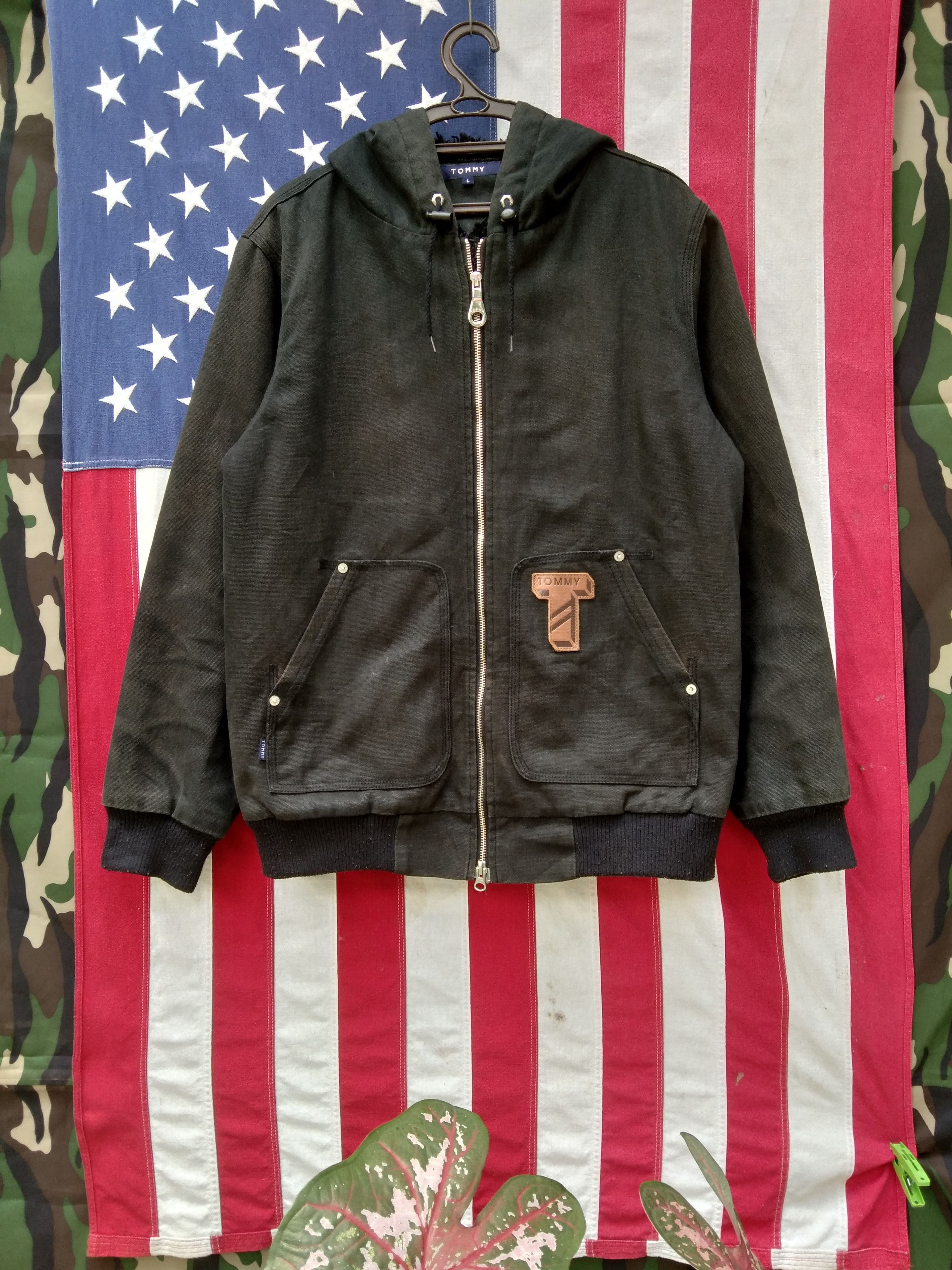 image of Tommy Jeans Tommy Faux Fur Hoodie Jacket in Black, Men's (Size Medium)