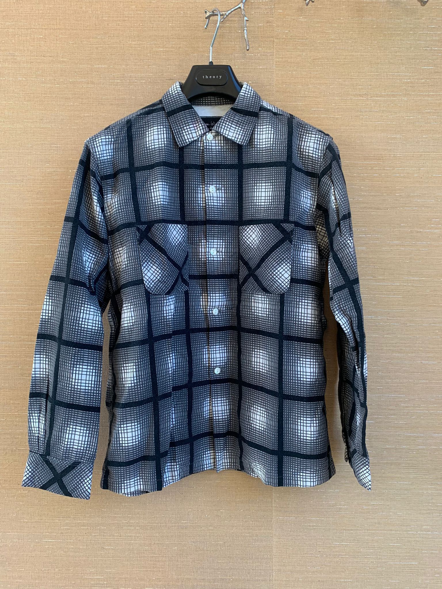 Number (N)ine Monochrome Check Flannel Overshirt in Black, Grey & White Size US M / EU 48-50 / 2 - 2 Thumbnail