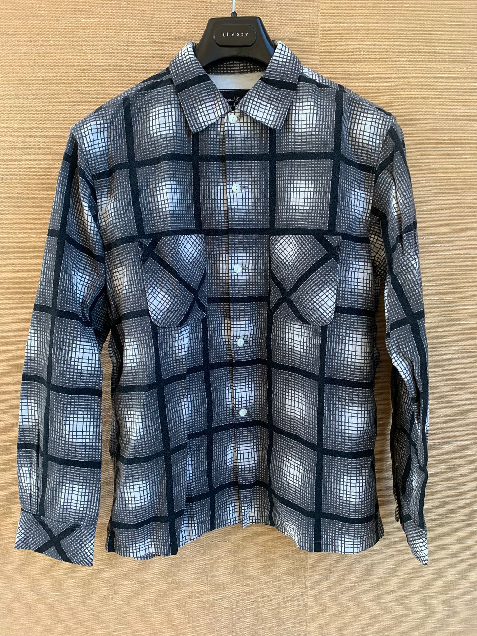 Number (N)ine Monochrome Check Flannel Overshirt in Black, Grey & White Size US M / EU 48-50 / 2 - 1 Thumbnail