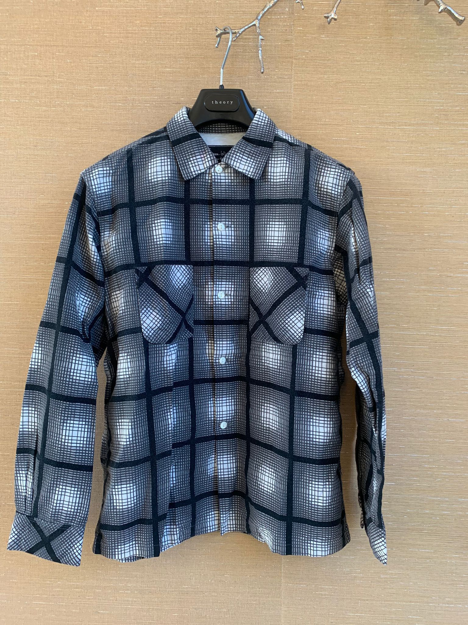 Number (N)ine Monochrome Check Flannel Overshirt in Black, Grey & White Size US M / EU 48-50 / 2 - 6 Thumbnail