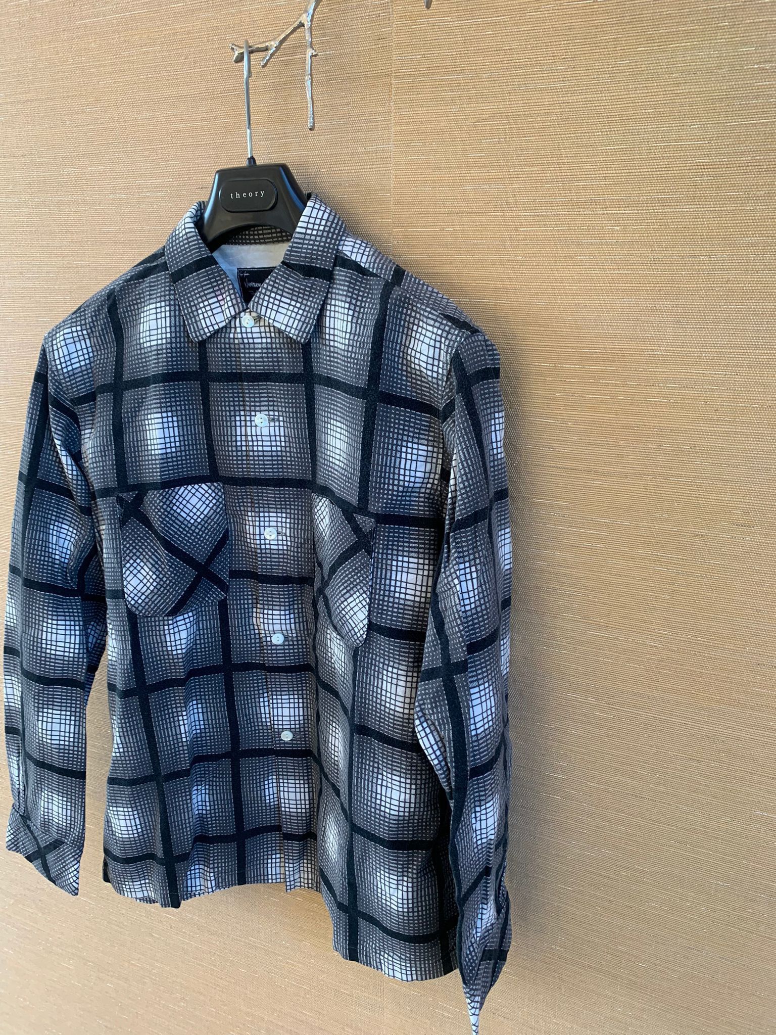 Number (N)ine Monochrome Check Flannel Overshirt in Black, Grey & White Size US M / EU 48-50 / 2 - 10 Thumbnail