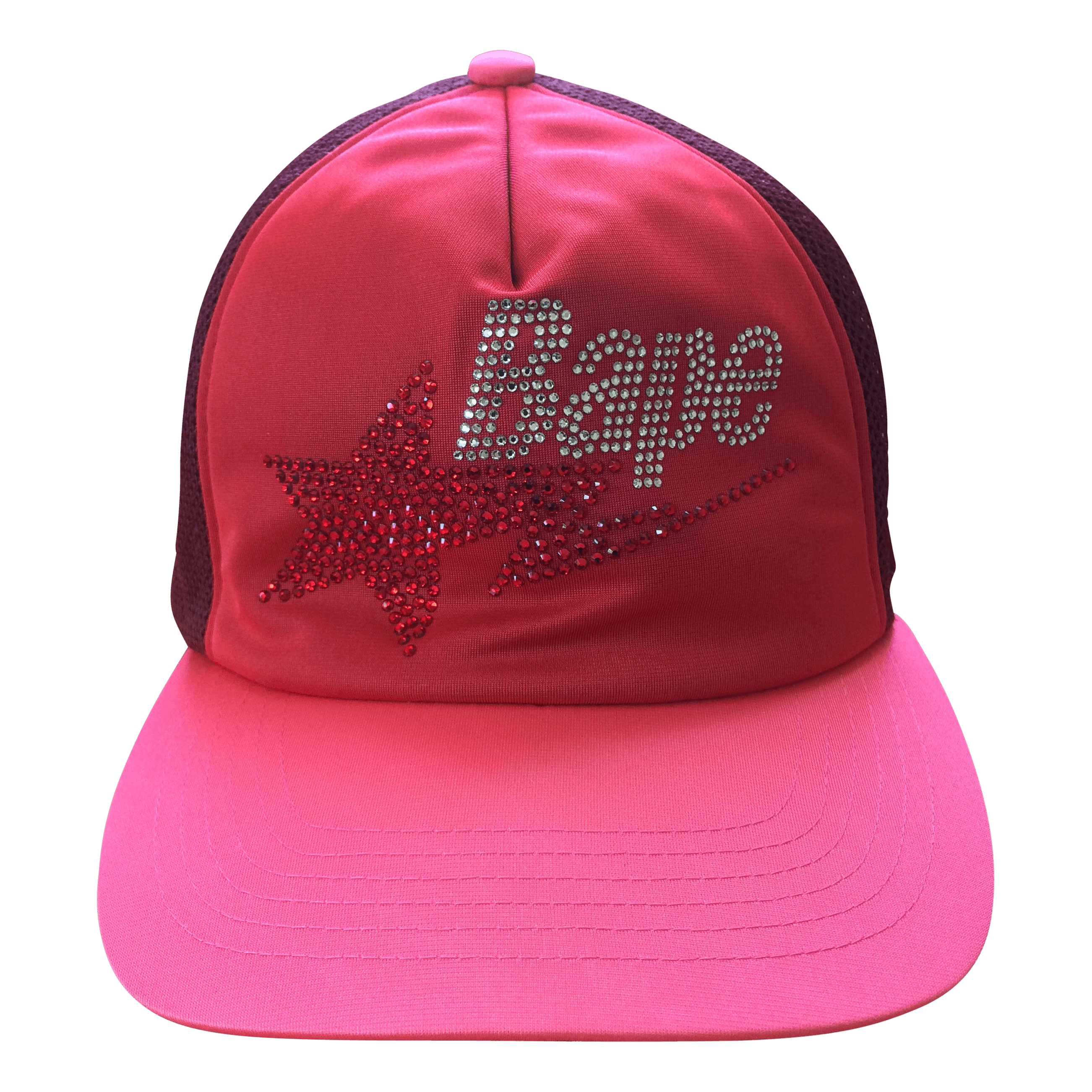 image of S/s 2006 Bape Swarovski Trucker Hat in Red, Men's