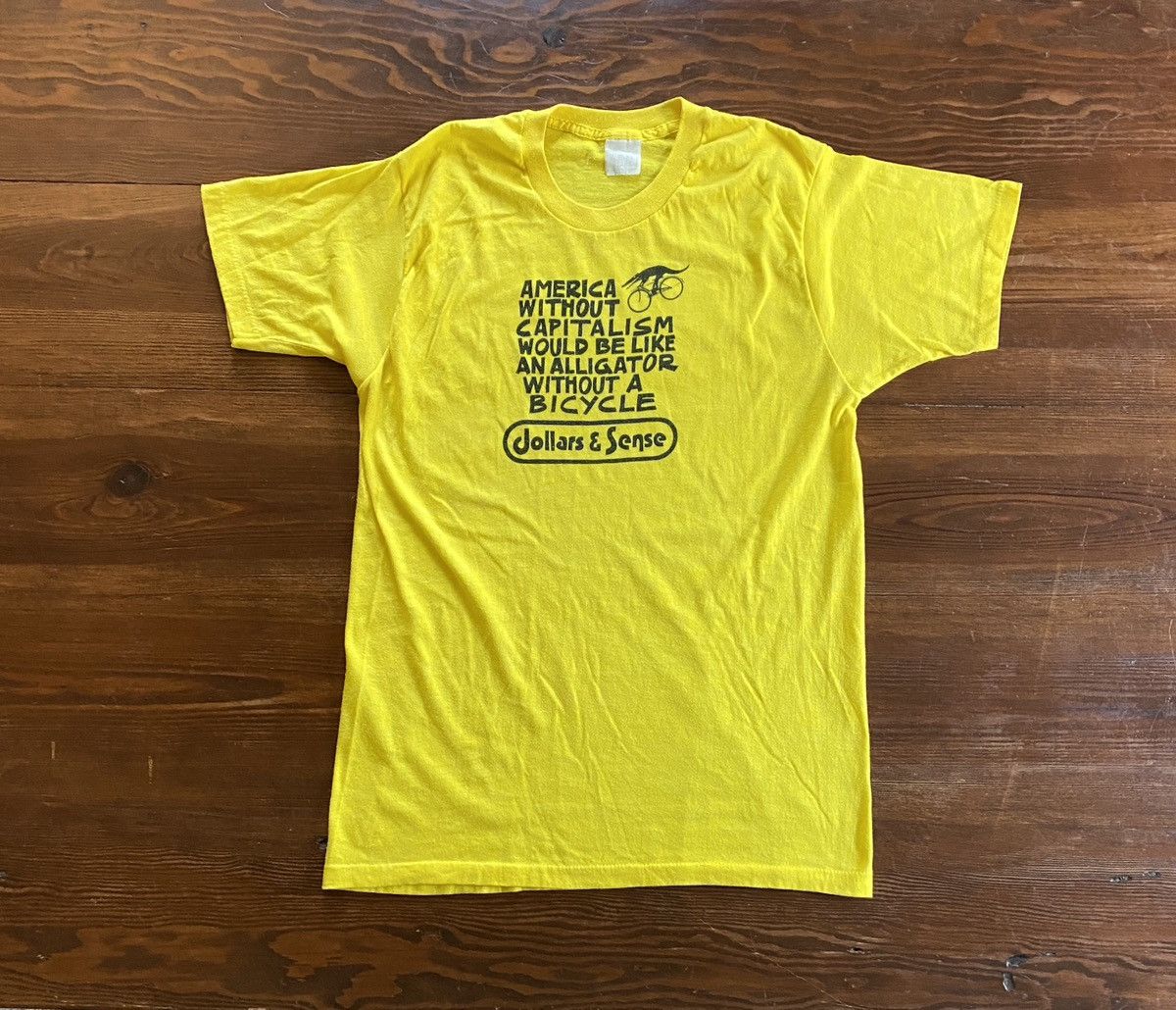 Vintage Vintage 80’s Anti-Capitalism Dollars Sense Single Stitch Tee Size US S / EU 44-46 / 1 - 1 Thumbnail