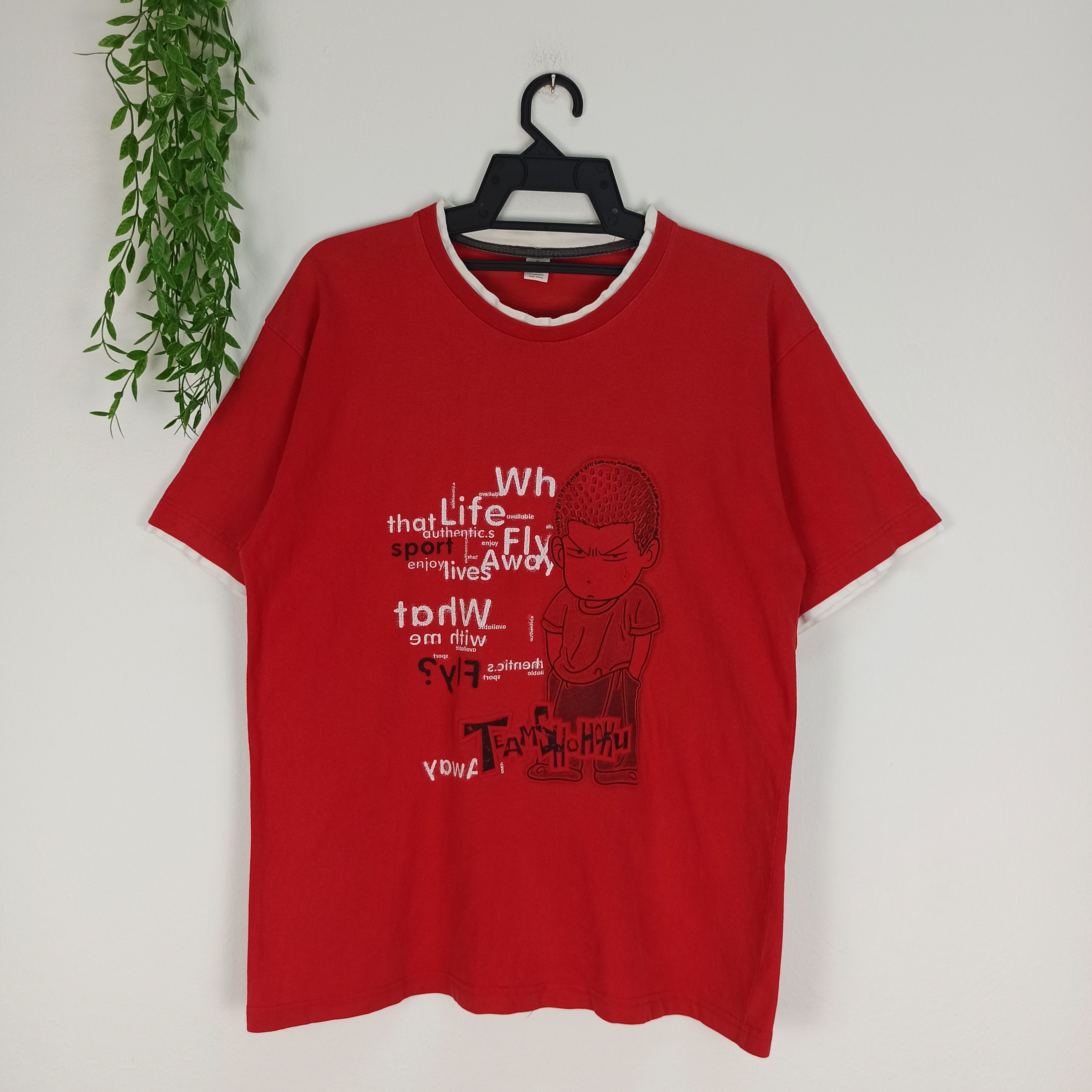 Anime 🔥Rare🔥 Anime Slum Dunk Spell Out Big Logo Tshirt Size US M / EU 48-50 / 2 - 1 Thumbnail